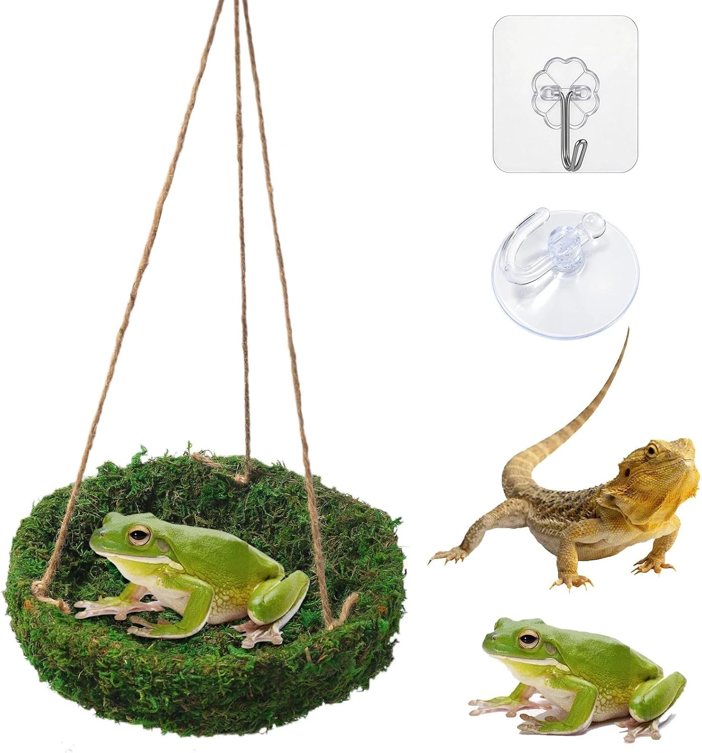 Frog Reptiles Cave Hide, Green Lizard Hideout with Safe Shelter, Handmade Snake Cave Hideout Hut for Themed Terrarium Ideal for Gecko Hamster Snake Rest & Hide