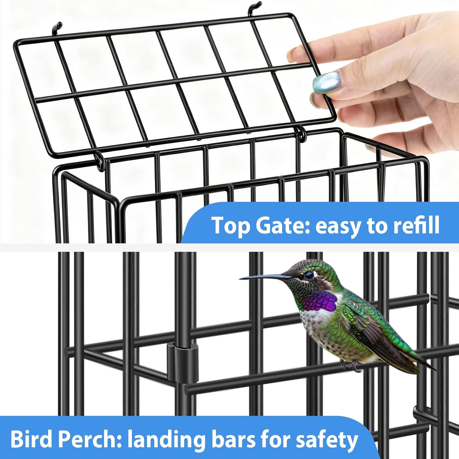 Harhana Reusable Metal Bird Nest Material Holder - Holds Cotton, Twigs & Pet Fur for 5 Bird Families - Image 5