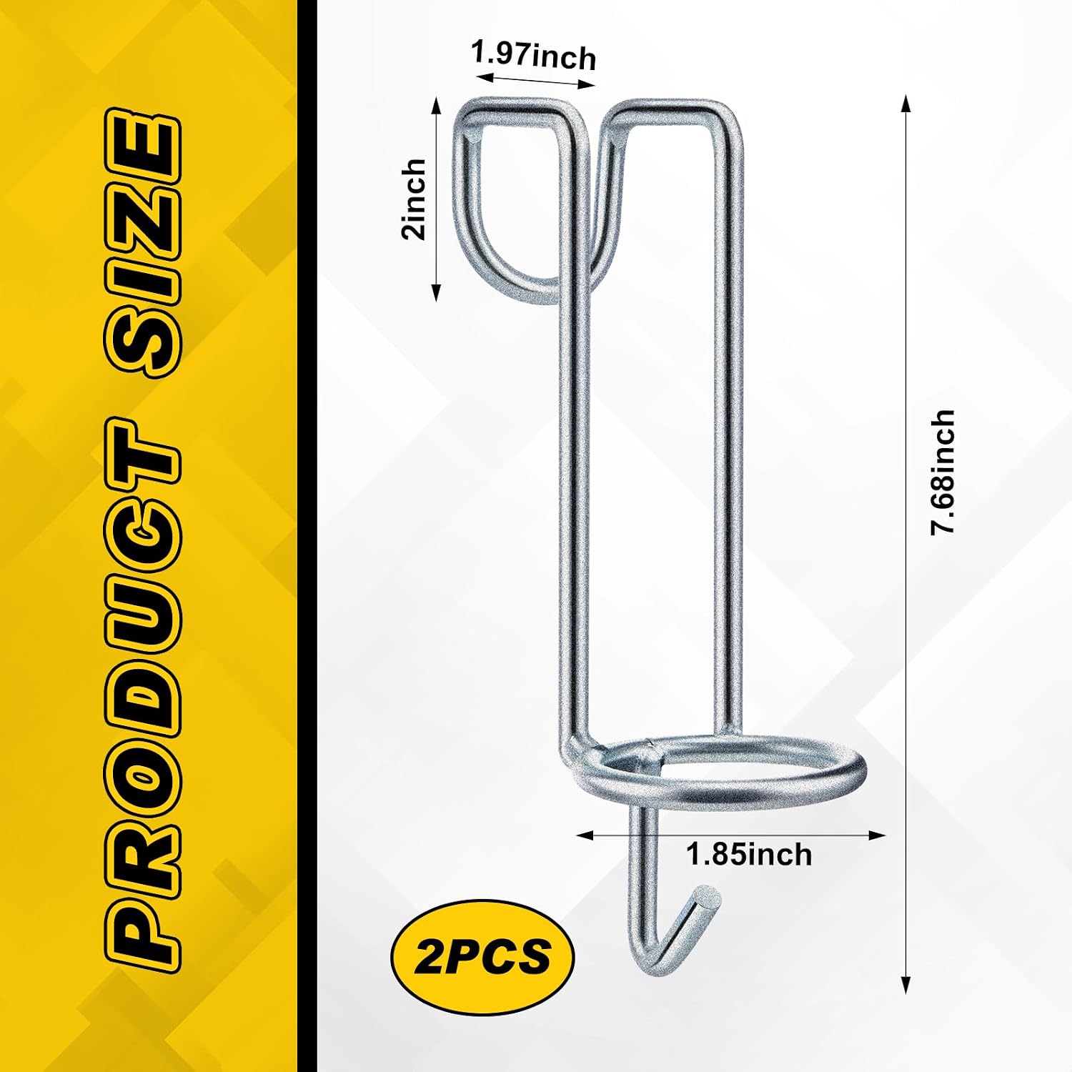Hicarer 2 Pack Horse Feed Bucket Hooks Tack Hook for Horses Metal Equestrian Water Bucket Holder Hanger Removable No Drill Stall/Stable Feed Barn Farmhouse Supplies Livestock Accessories (Silver) - Image 2