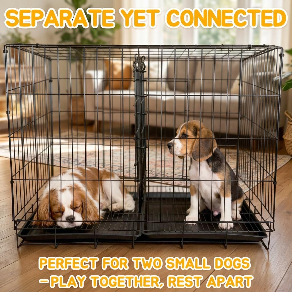 Dog Crate Divider Panel 2-Pack, 20.5" H Kennel Divider | Adjusts 15.7"-30.7" Width, Fits 30"-36" Wire Cages, Rust-Resistant Metal Structure, Potty Training for Puppies - Image 5