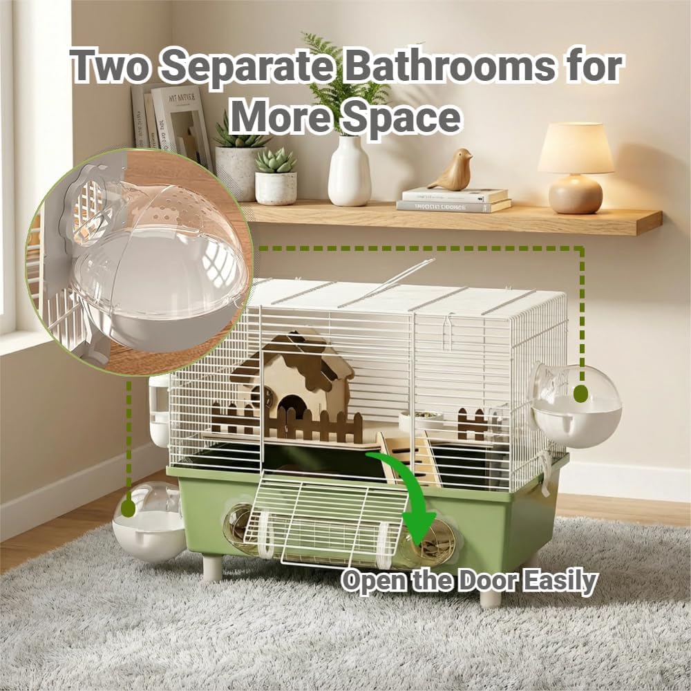 18.5" Bite-Proof Metal Hamster Cage, Fully Equipped, Easy Clean | With Running Wheel, Hideout, and Platform – a Small Animal Cage Suitable for Dwarf Hamsters, Mice, Rats, and Guinea Pigs - Image 7