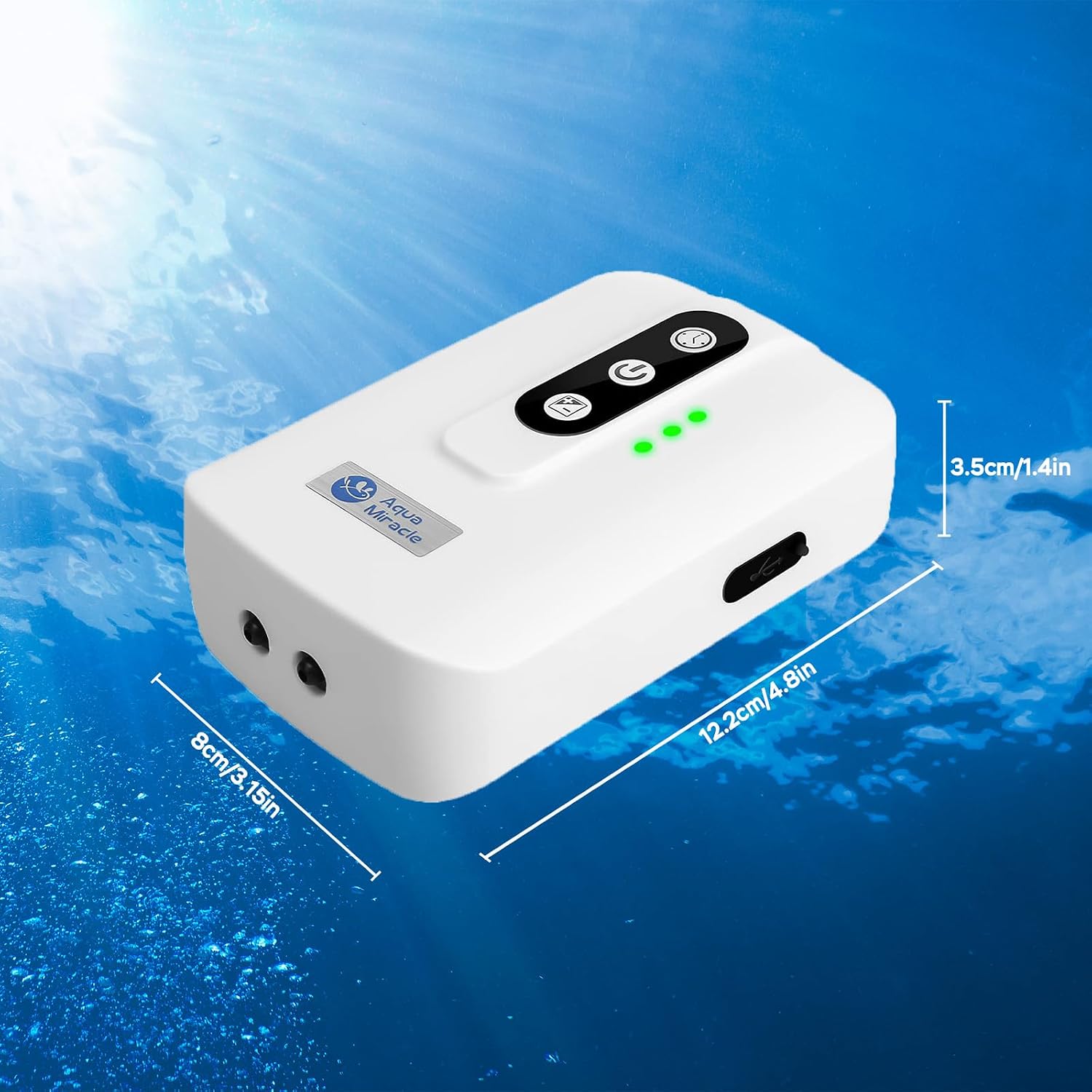 AquaMiracle Lithium Battery Powered Portable Aquarium Air Pump for Fish Tank, USB Rechargeable Aquarium Bubbler Aerator for Outdoor Fishing, Power Outages and Emergency - Image 8