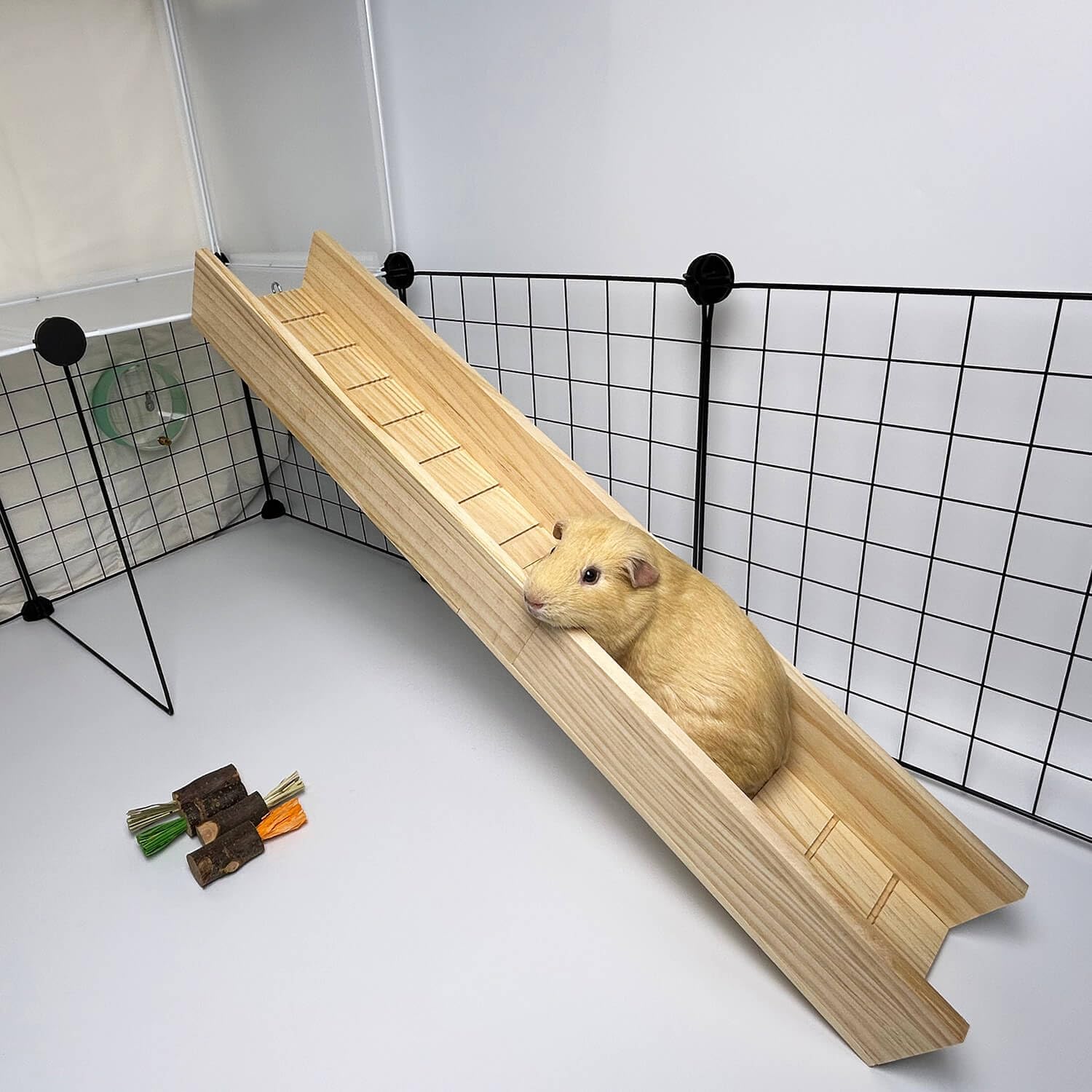 Guinea Pig Bridge, Small Animal Wooden Ladder Ramp, Guinea Pig Cage Ramp Bridge, Guinea Pig Cage Accessories for Guinea Pigs, Ferrets, Chinchillas (Medium) - Image 2