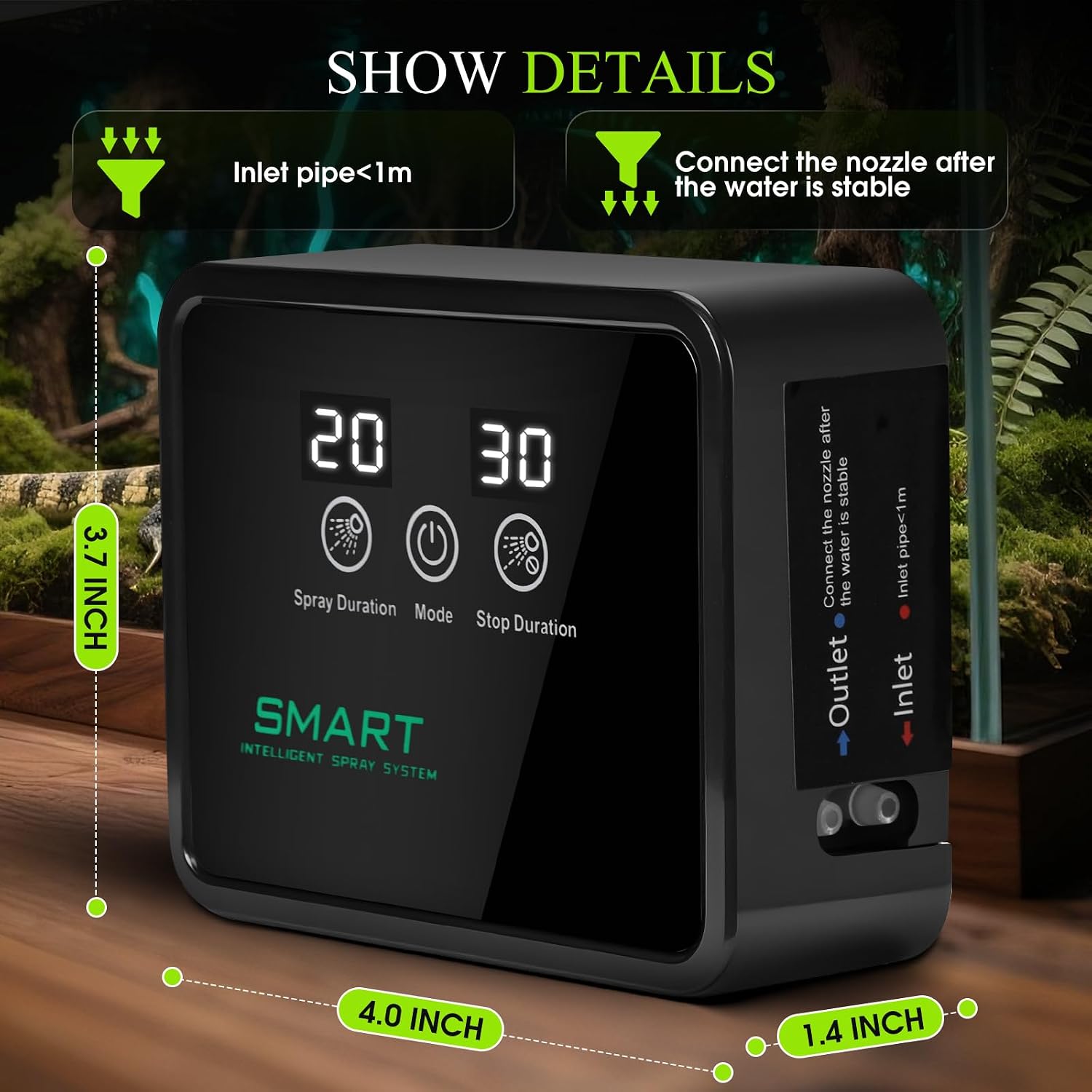 MECESOR Automatic Reptile Mister for Reptile Tank Smart Reptiles Mister System with Timer 360° Nozzles,Slient Terrarium Misting System Humidifier for Chameleons,Snakes,Frogs Smart Spray Control - Image 7