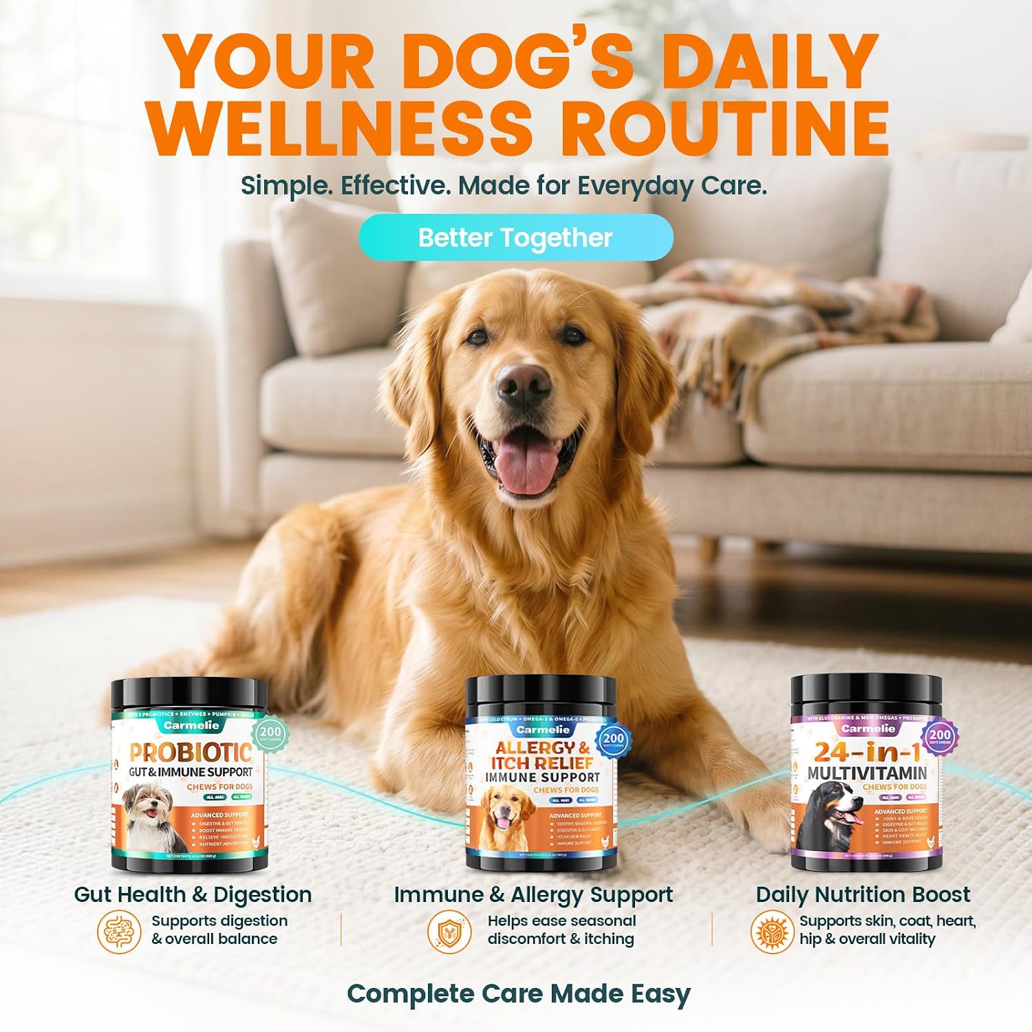 Probiotics for Dogs, Dog Probiotics for Yeast, Itchy Skin and Itchy Ears, Allergies, Immunity, Dog Gut Health Probiotic for Digestive Enzymes & Prebiotics for Diarrhea & Gas Relief (Chicken, 200 Chew) - Image 8