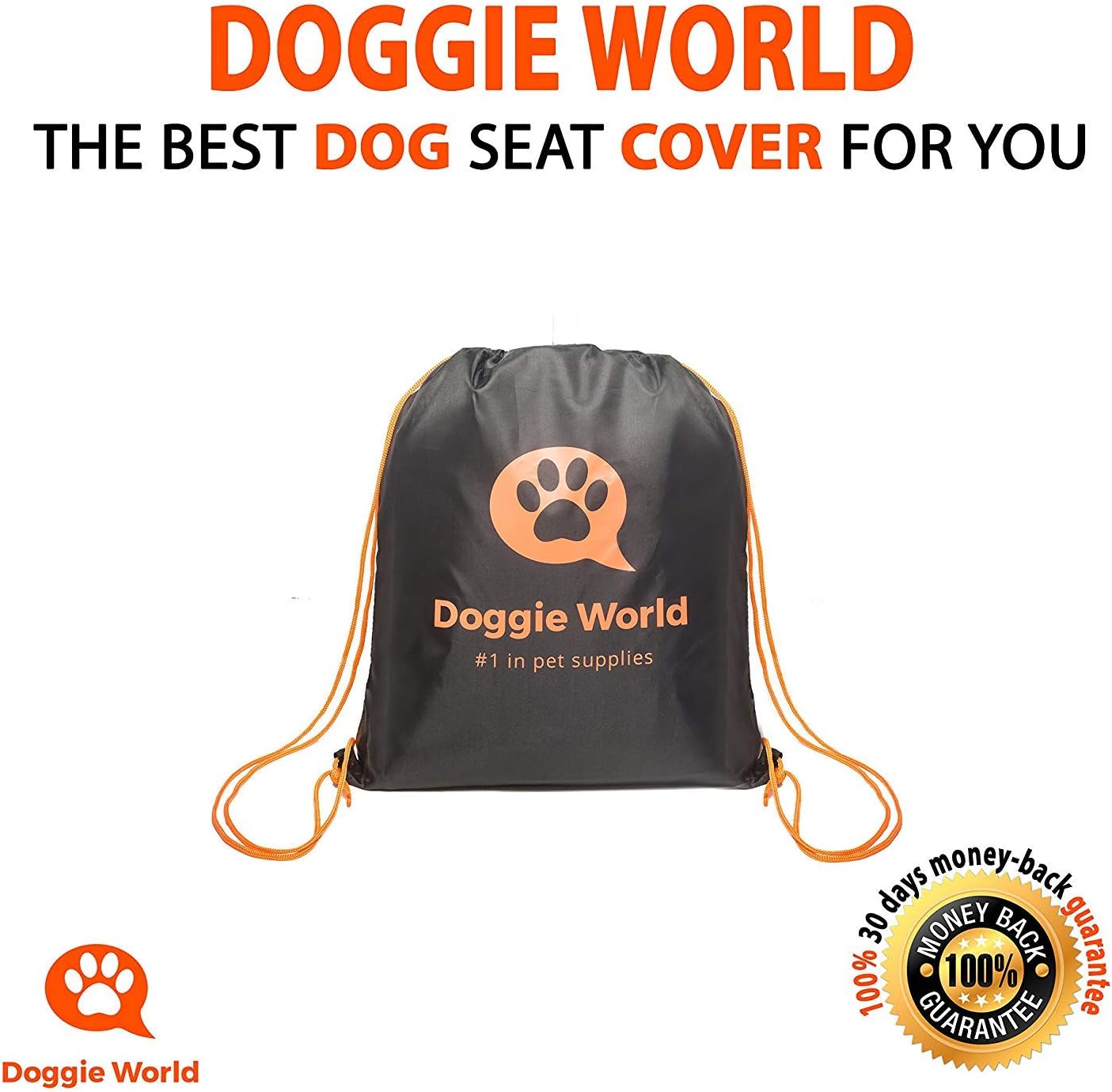 Doggie World Dog Car Seat Cover for Back Seat, Waterproof Dog Hammock | Durable Pet Car Seat Cover Backseat Protector for Cars & SUVs, Nonslip Scratchproof Rear Seat Cover Against Dirt, Fur - Image 3