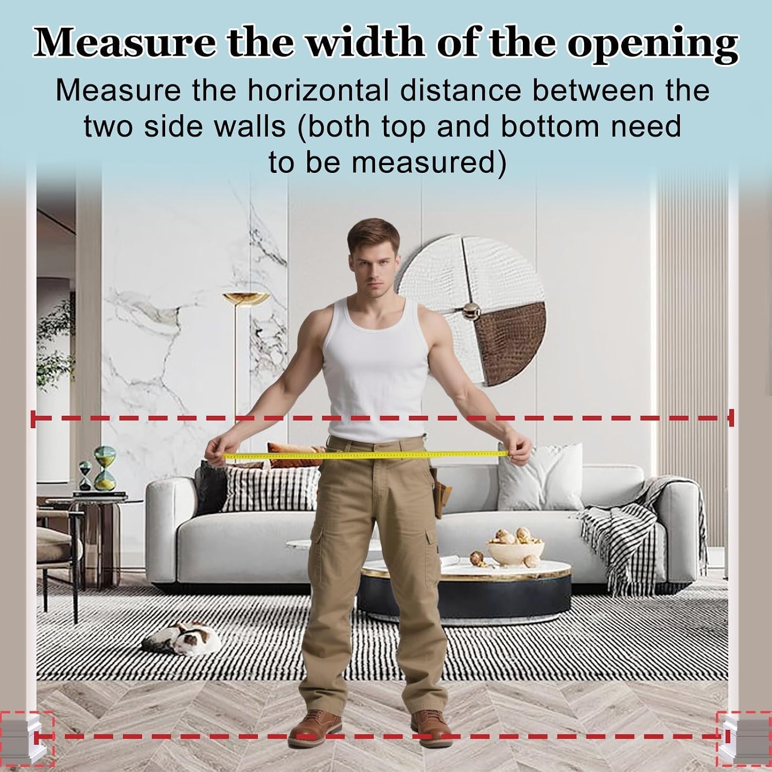 WAOWAO Triple Lock Baby Gate Extra Wide 62.59-67.32" Pressure Mounted Walk Through Swing Auto Close Safety White Metal Dog Pet Puppy Cat for Stairs,Doorways,Kitchen | Triple Lock More Durable Safety, Extra Wide, Pressure Mounted, Auto Close , Metal, for Stairs, Doorways, Kitchen - Image 2