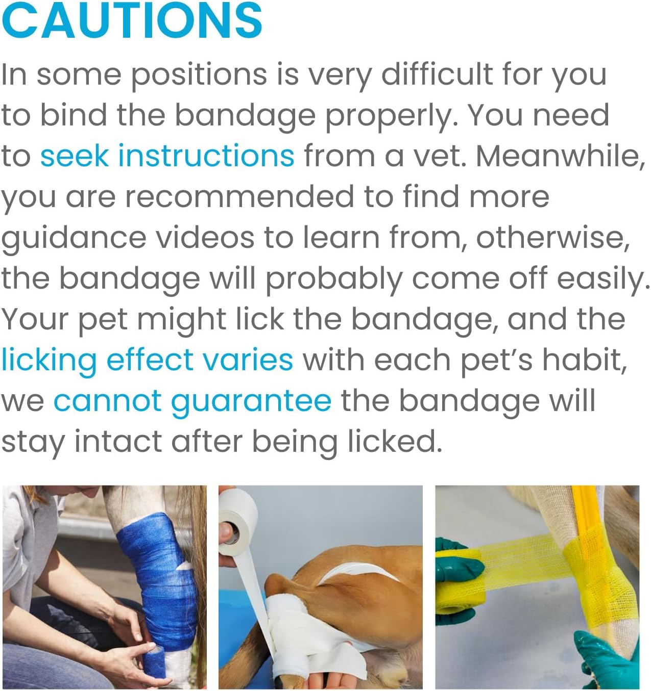 WePet Pet Wrap, Self-Adhesive, Only Sticks to Itself, Non-Woven Tape for Dog Legs, Paws, Wounds, First Aid Cohesive Gauze for Horse, Cat, Bird, Animal, 6 Rolls, 2 Inch, Pawprints A - Image 5