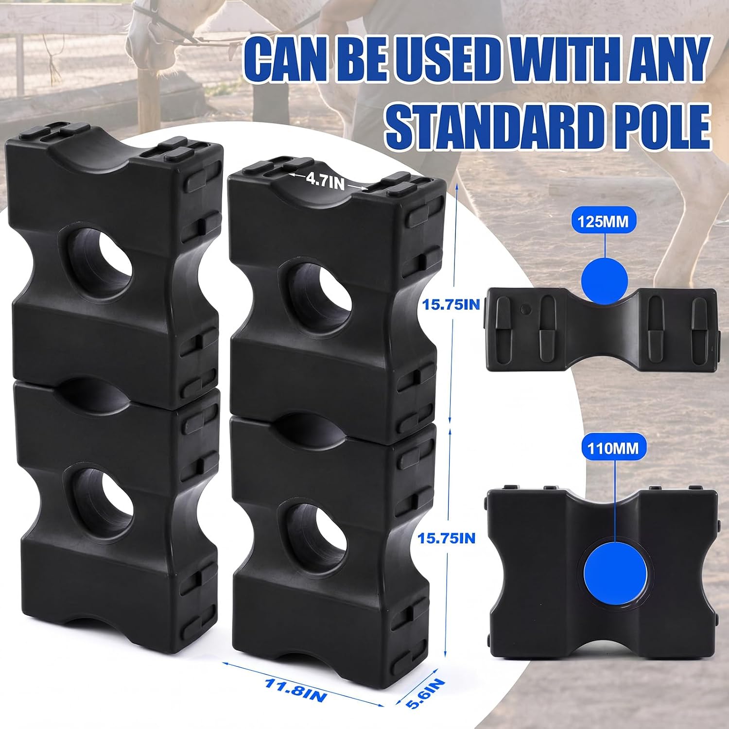 Silipull Jump Blocks for Horses, 15.75 x 11.8 x 5.6 Inches Pets Jump Block Training Enhances Equestrian Practice Equipment for Obstacle Equestrian Enthusiasts Education, Riding Club - Image 2