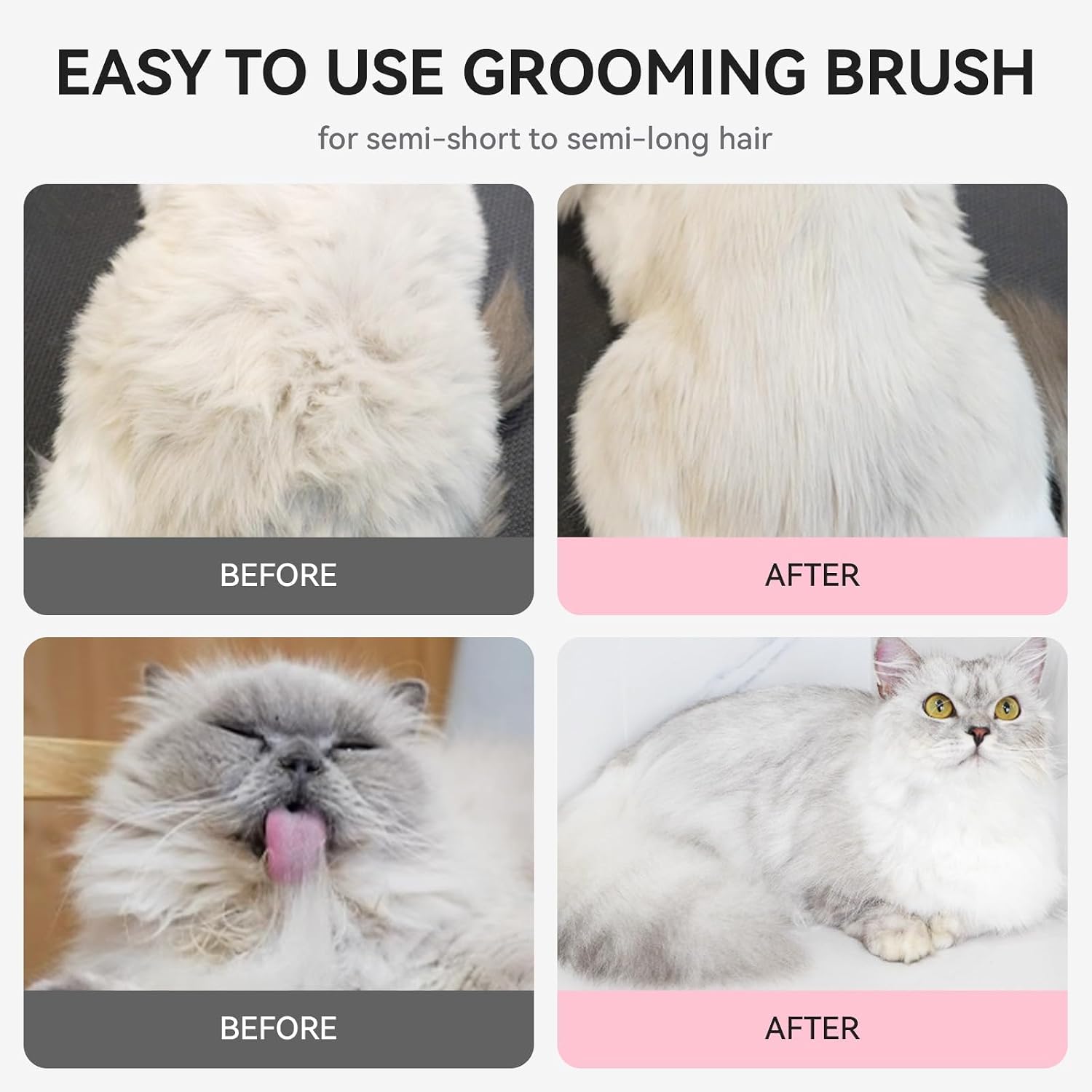 Aumuca Cat Brushes for Indoor Cats, Cat Hair Brush for Shedding, Cat Brush for Long or Short Haired Cats, Cat Grooming Deshedding Brush for Dog Kitten Horse Massage Removes Loose Fur - Image 7
