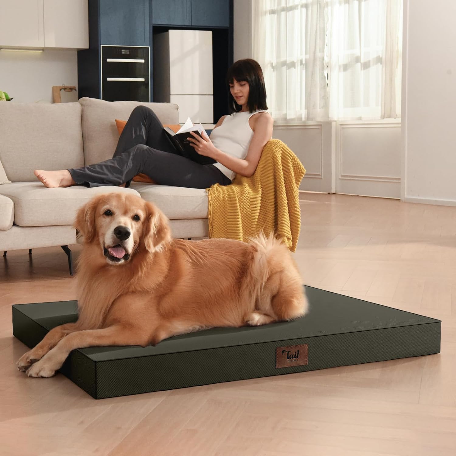 Waterproof Orthopedic Outdoor Dog Bed XL for Extra Large Dogs | Egg Crate Foam for Joint Support, TPU Waterproof Layer, Machine Washable 1680D Oxford Cover, 44 x 32 Inch, Up to 90 lbs - Image 5