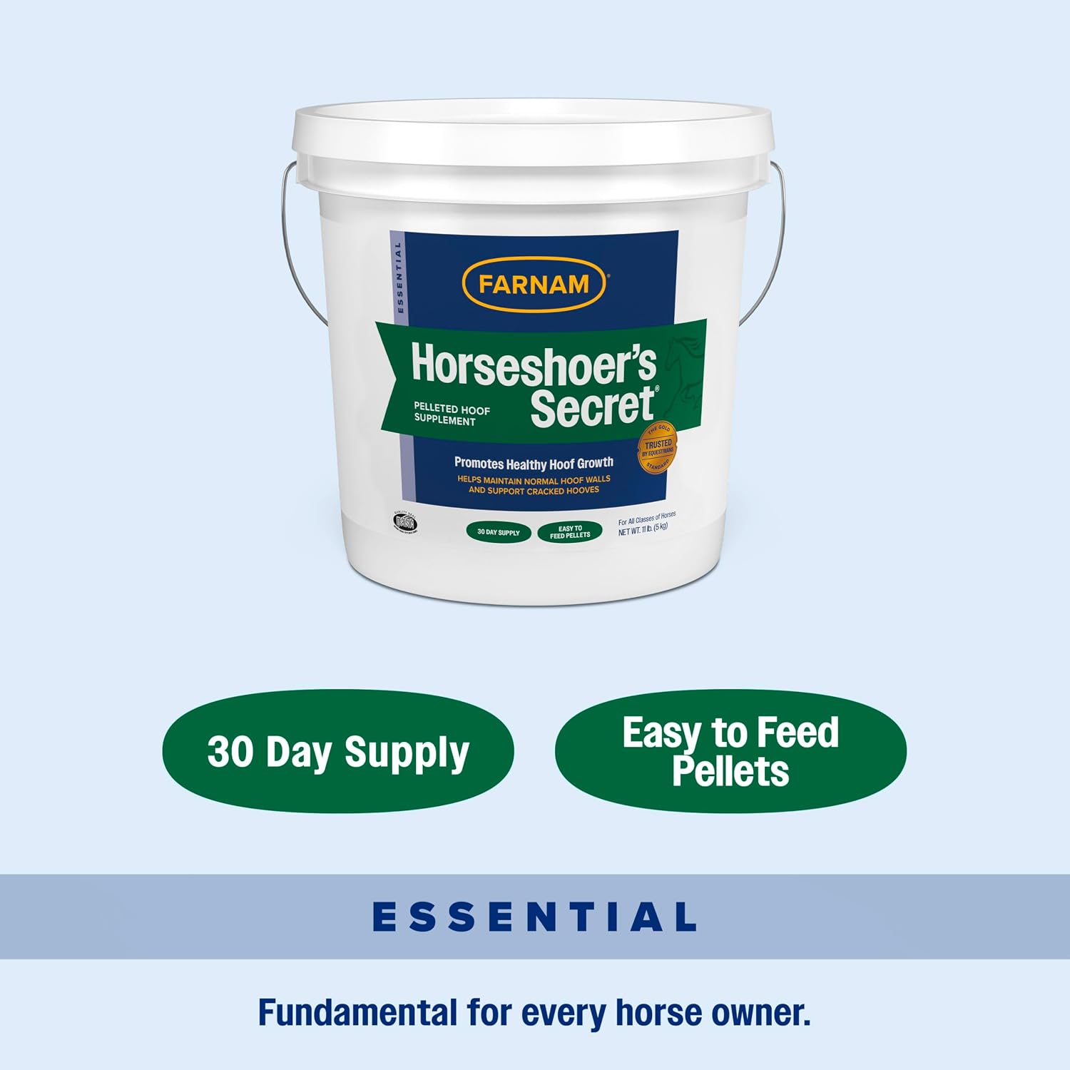 Farnam Horseshoer's Secret Pelleted Hoof & Biotin Supplements, Nutrient-Rich Formula with Amino & Fatty Acids, Omega-3 Minerals, Promotes Hoof Growth & Supports Cracked Hooves, 11 lb, 30-Day Supply - Image 9