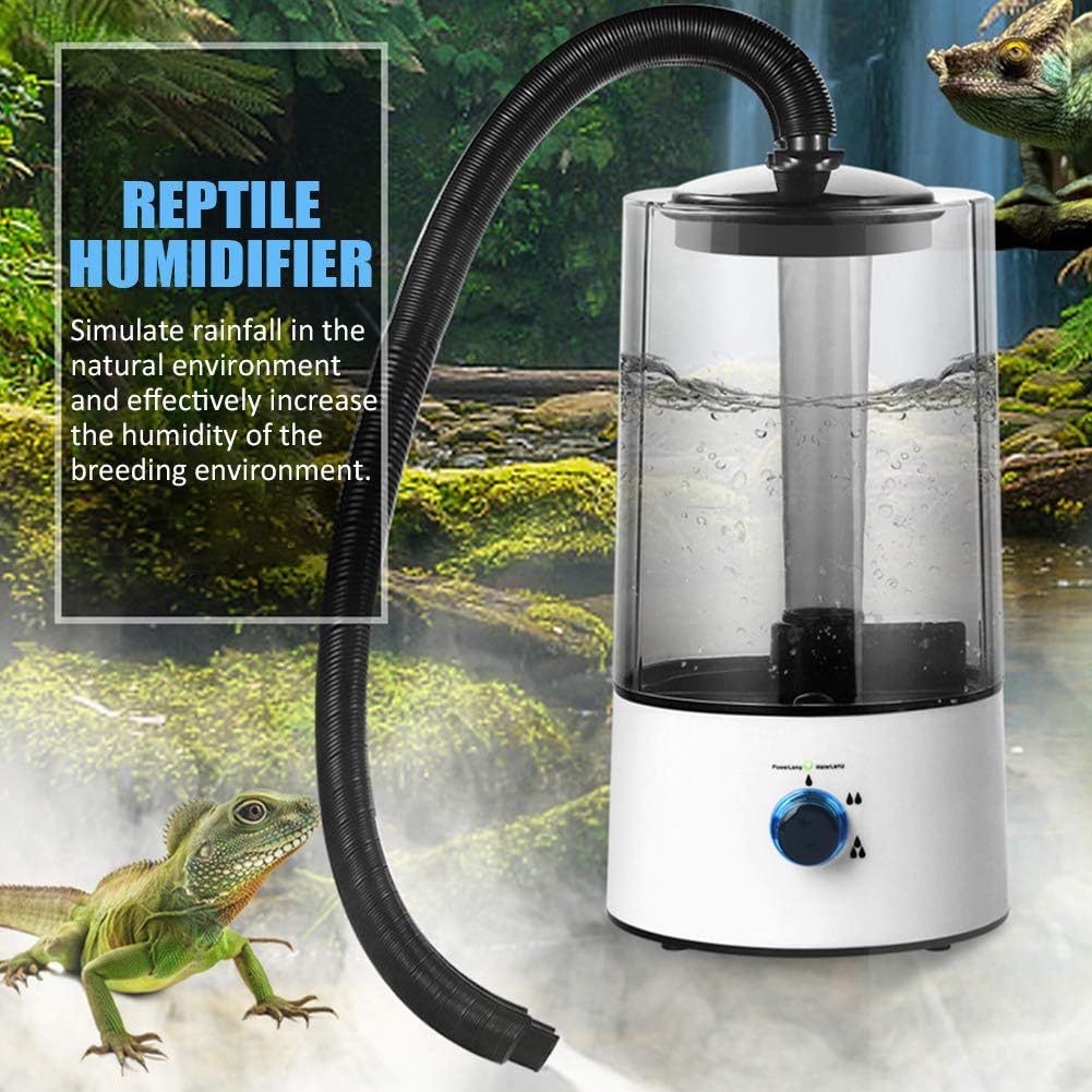 iayokocc Reptile Humidifier Reptile Fogger with Extension Hose, Automatic Terrarium Fogger for Lizard Tortoise Amphibians (US Plug) - Image 2