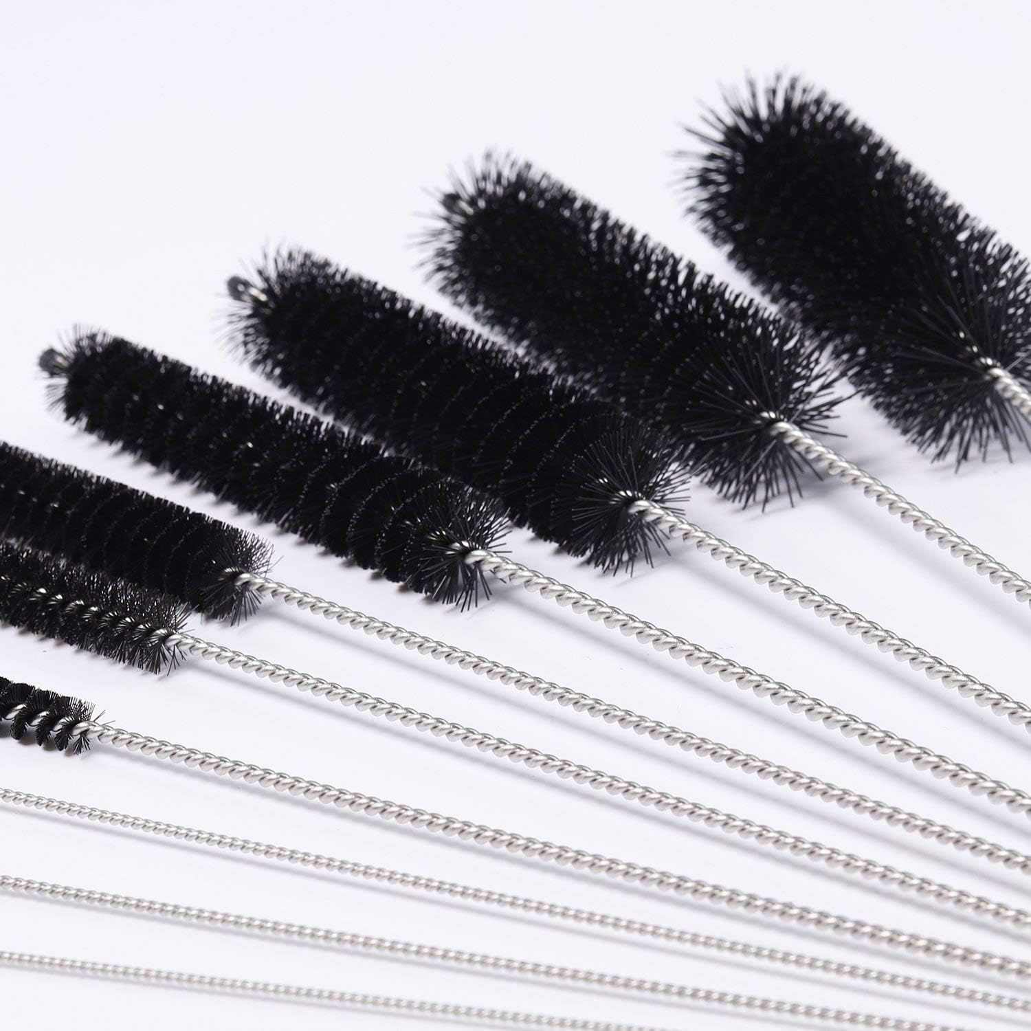 Aquarium Filter Brush Set, Flexible Double Ended Bristles Hose Pipe Cleaner with Stainless Steel Long Tube Cleaning Brush and 10 Pcs Different Sizes Bristles Brushes for Fish Tank or Home Kitchen - Image 5
