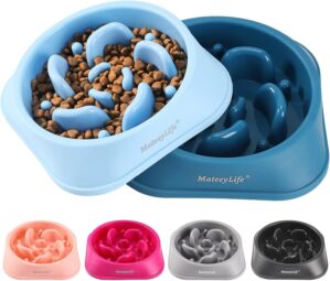 MateeyLife Slow Feeder Dog Bowls 2P...