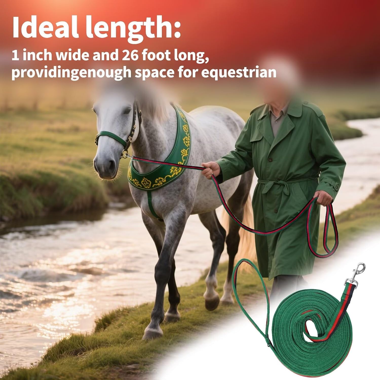 Lunge Line for Horse, Premium Equine Lunge Line with Swivel Bolt Snap for Accurate Equestrian Training, Competition, and Daily Use, 26 ft (8 Meters) - Image 6