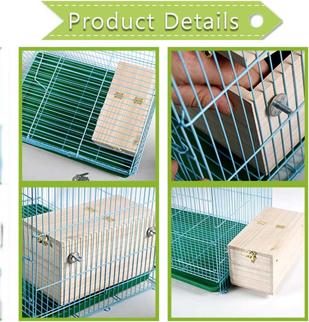 PINVNBY Parakeet Nesting Box Bird House Wood Breeding Box Parrots Mating Box for Lovebirds Budgie Finch Cockatoo Canary and Medium-Sized Birds(S) - Image 6