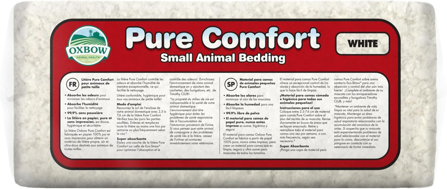 Oxbow Pure Comfort Bedding, Rabbit, Hamster, & Guinea Pig Bedding, Bunny Supplies for Litter Box, Pet Safe, Low Dust, White Paper, 72 Liter Bag - Image 7