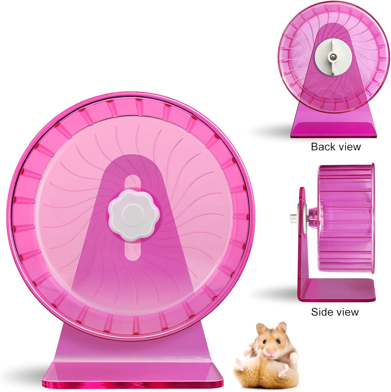 Hamster Wheel,Silent Wheel,Super Silent Hamster Exercise Wheels,Silent Hamster Wheel,Adjustable Stand Hamsters Exercise Wheels,Quiet Rat Wheel (Φ 5.5 inch, Pink) - Image 7
