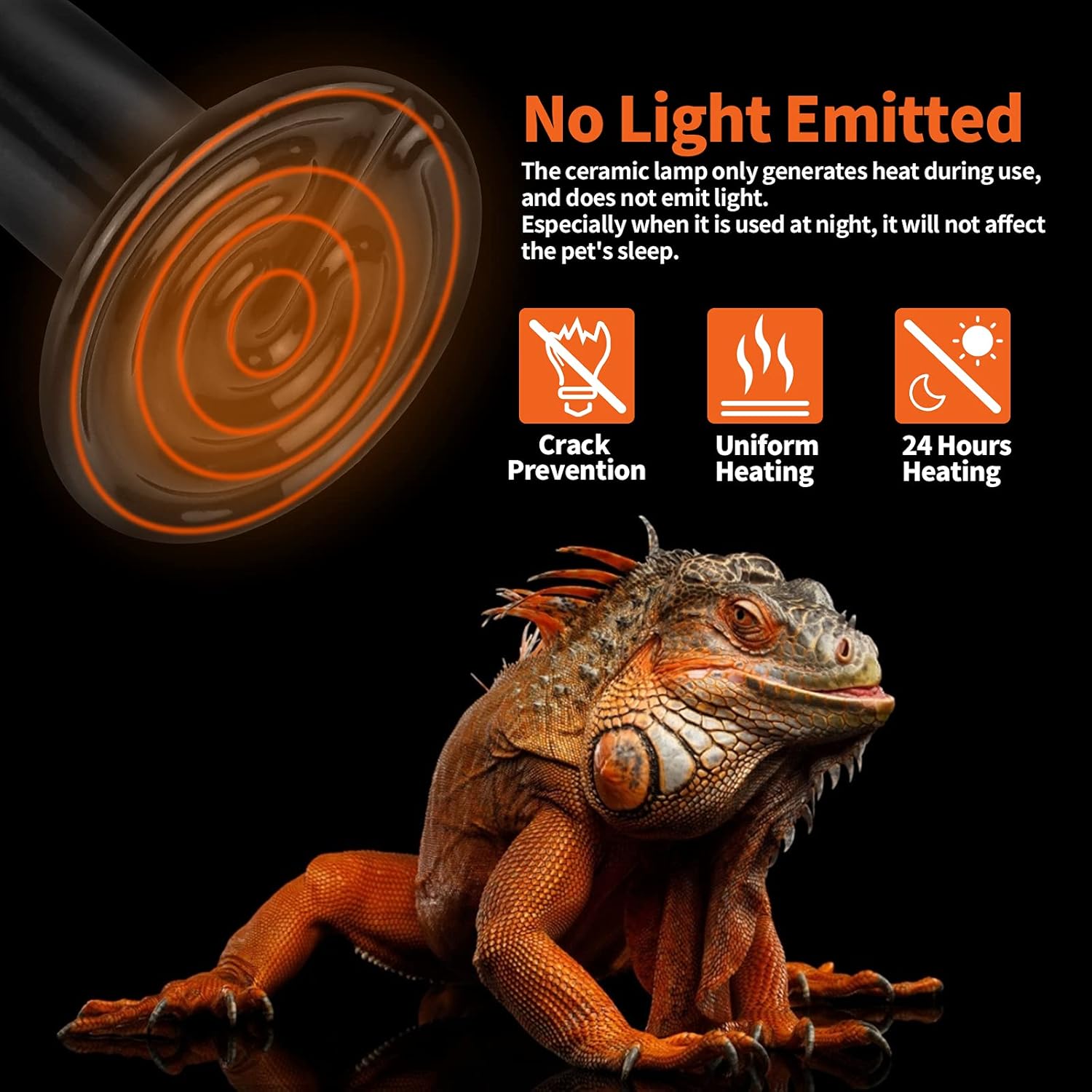 LUCKY HERP 150W Ceramic Heat Emitter, Reptile Heat Bulbs, Ceramic Heat Lamp for Reptiles, Amphibian, Chicken, Dog, Cat (2-Pack) - Image 3