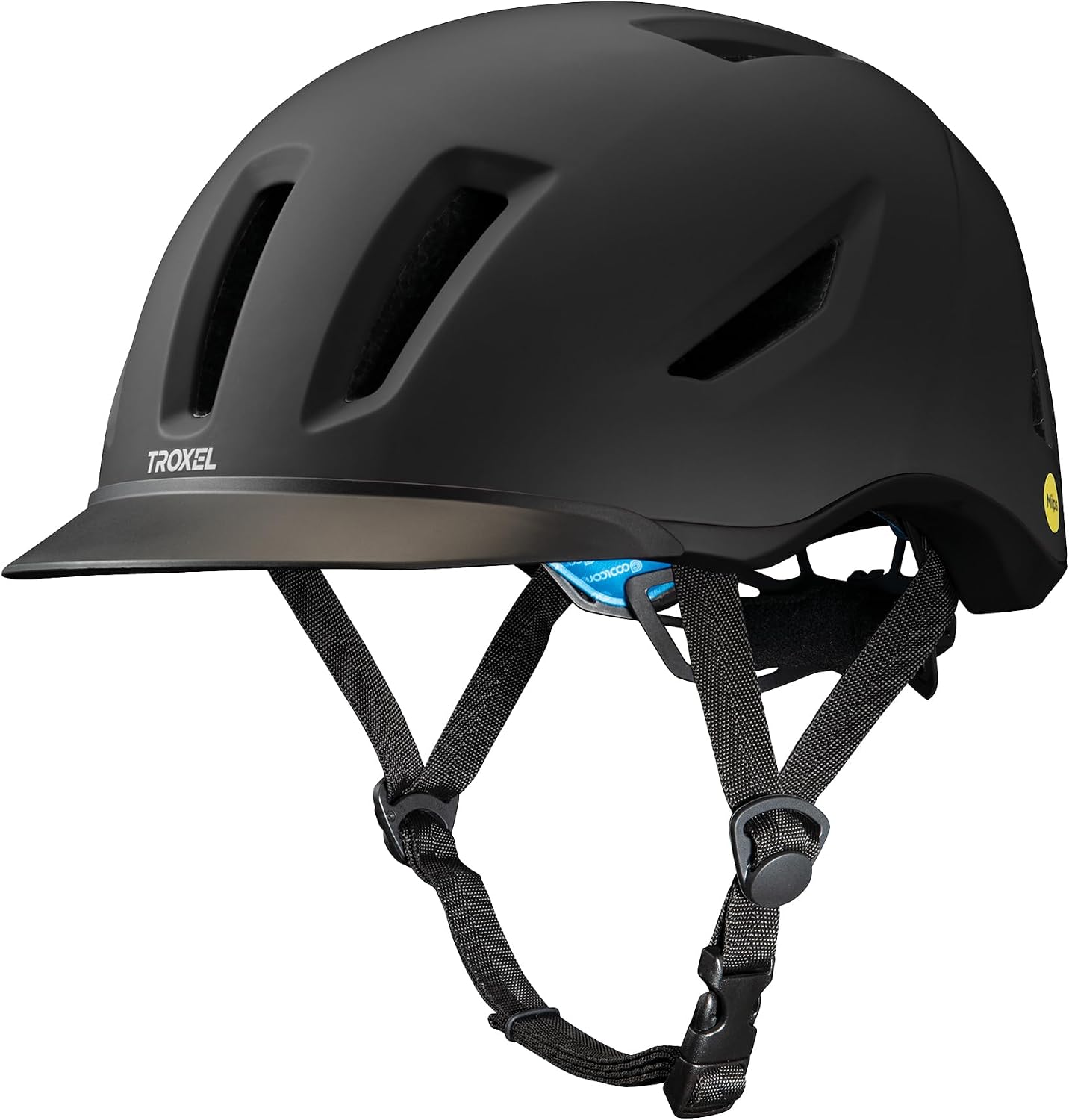 Troxel Terrain MIPS Cooling Horse Riding Helmet, Low-Profile, Micro-Adjustable Design, Horseback Riding Gear, Medium (7-7-3/8), Black Duratec