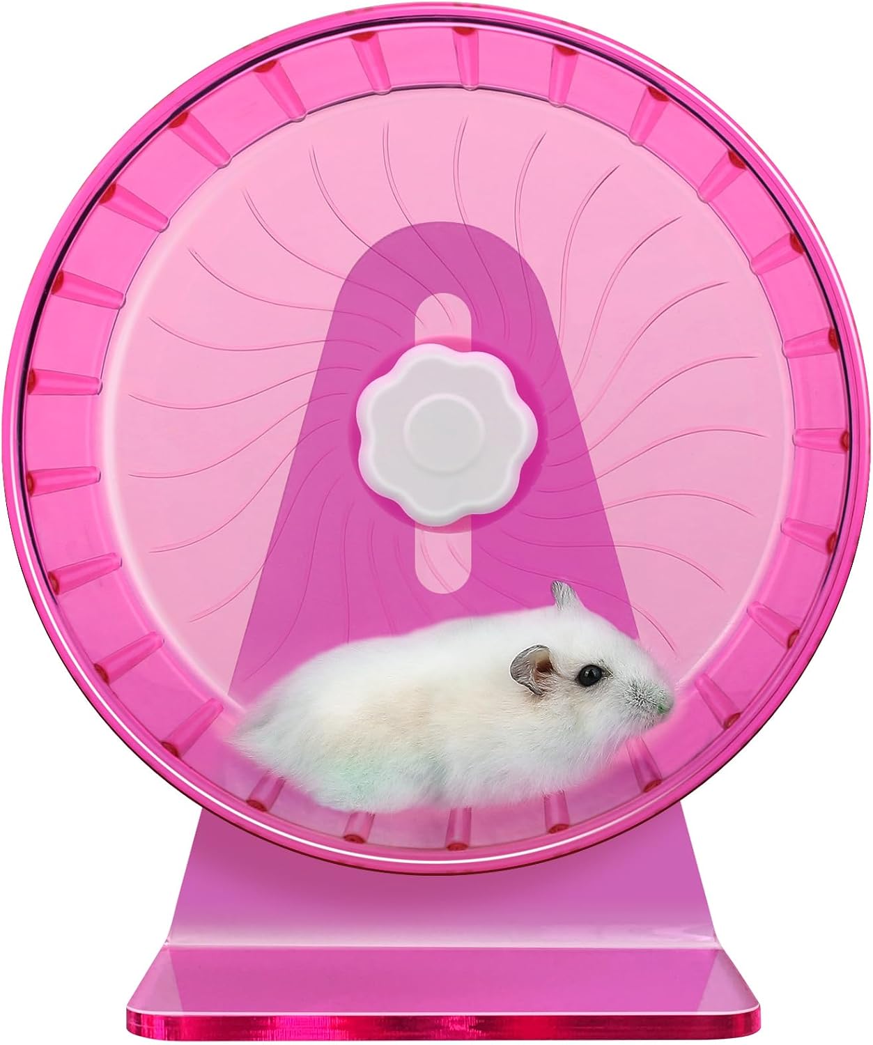 Hamster Wheel,Silent Wheel,Super Silent Hamster Exercise Wheels,Silent Hamster Wheel,Adjustable Stand Hamsters Exercise Wheels,Quiet Rat Wheel (Φ 5.5 inch, Pink) - Image 2