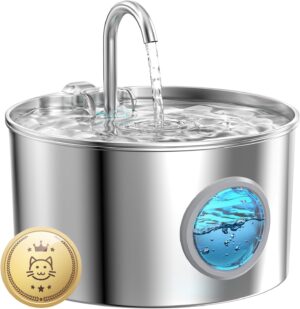 Cat Water Fountain Stainless Steel:...