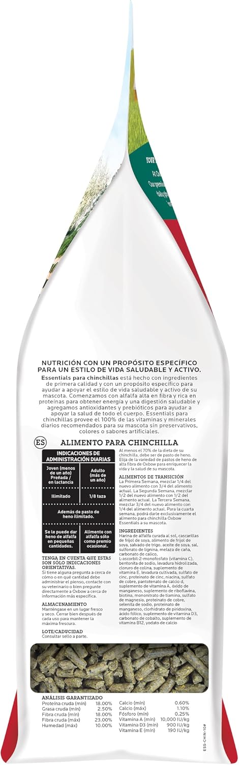 Oxbow Essentials Chinchilla Food, Made with Oxbow Alfalfa, Vitamin & Mineral Rich Food for Chinchillas, Small Animal Pet Pellets, Made in USA, High Fiber, 10 lb Bag - Image 11