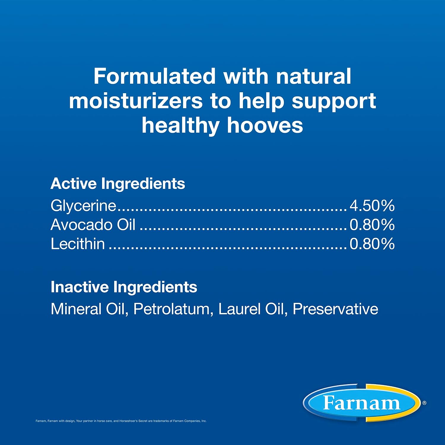 Farnam Horseshoer's Secret Deep-Penetrating Hoof Oil for Horses, Conditions Dry Hooves, Prevents Cracks, Splits & Contracted Heels, Contains Avocado, Glycerine & Mineral Oils, Fast Absorbing, 32 Oz - Image 5
