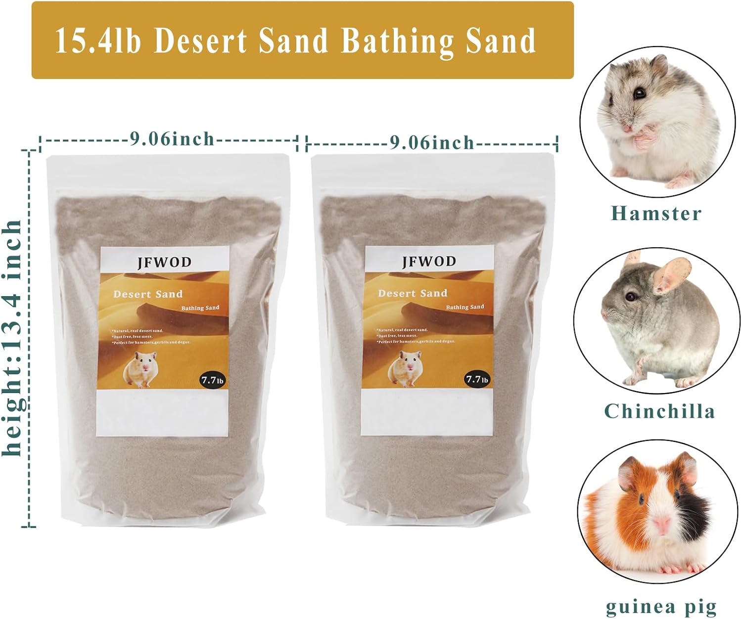 Hamster Bath Sand, 15.4lb Dust Free Desert Sand or Potty Litter Sand for Hamster Chinchillas Gerbil Syrian Mice Small Animals(Beige) - Image 3