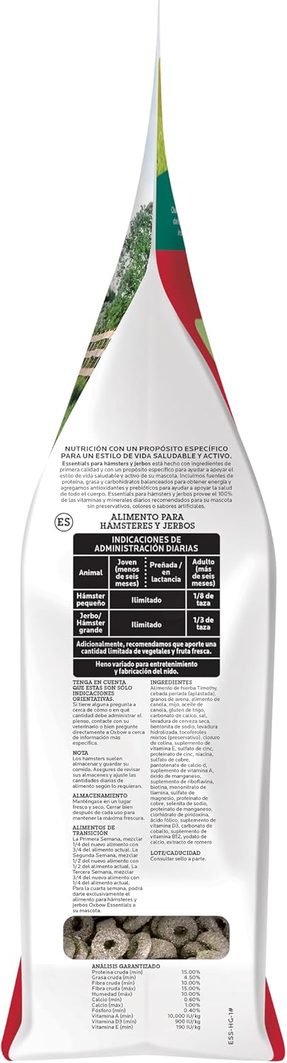 Oxbow Essentials Hamster Food and Gerbil Food, Vitamin & Mineral Rich Daily Diet for Hamsters & Gerbils, Veterinarian Formulated, Small Animal Pet Products, Made in USA, 1 lb Bag - Image 11