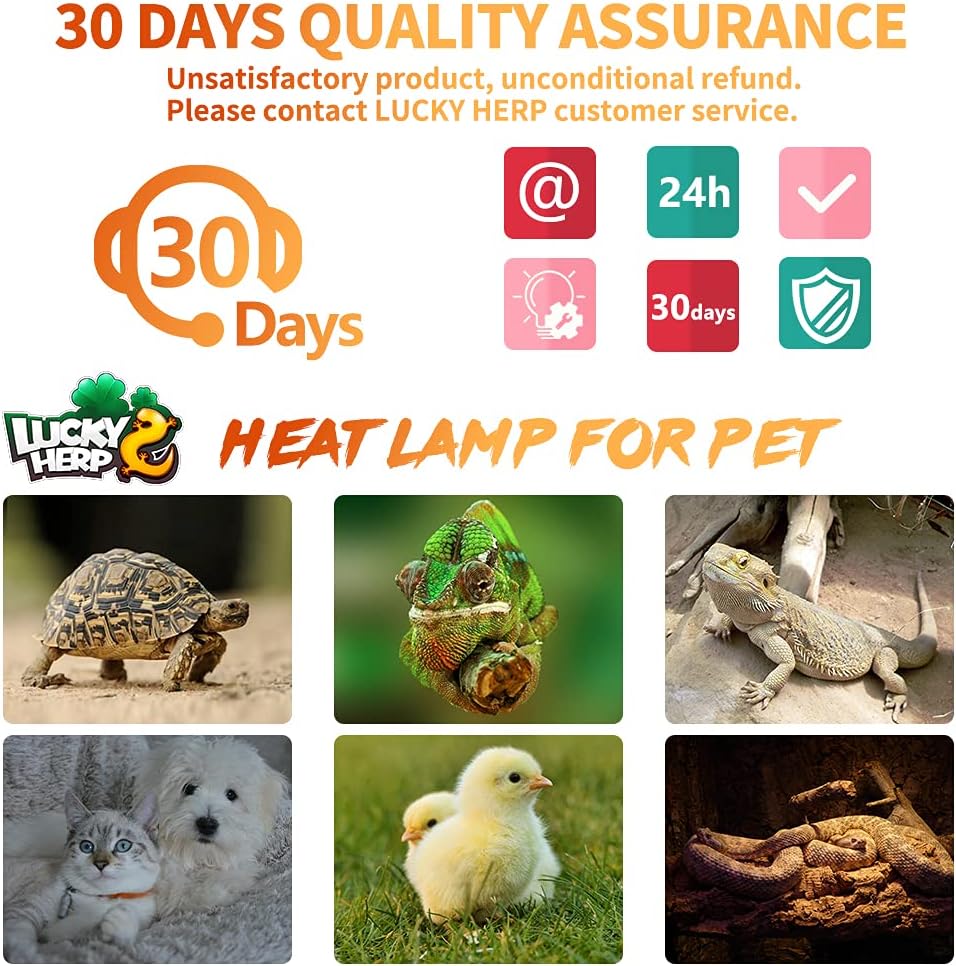LUCKY HERP 150W Ceramic Heat Emitter, Reptile Heat Bulbs, Ceramic Heat Lamp for Reptiles, Amphibian, Chicken, Dog, Cat (2-Pack) - Image 7