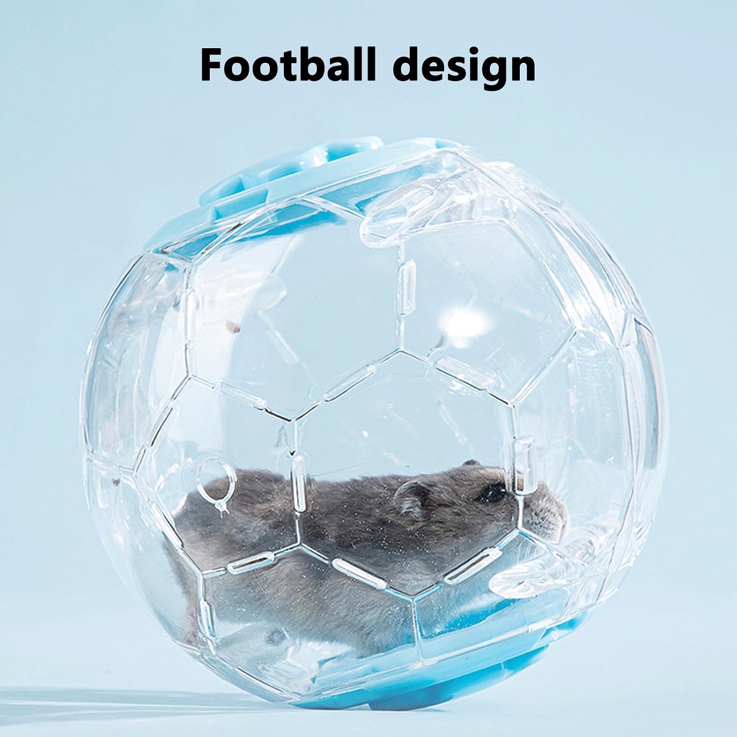 Hamster Ball 5.1 Inch – Durable Dwarf Hamster Running Ball with Football Design, Secure Metal Screws for Small Pets (5.1in) - Image 9