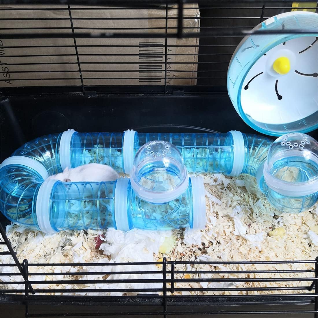 8PCS Hamster Tunnel Tube DIY Assorted Toy Transparent Adventure Pipe Playground Excercise Set for Mouse Syrian Hamster Gerbil Rat (Blue) - Image 3