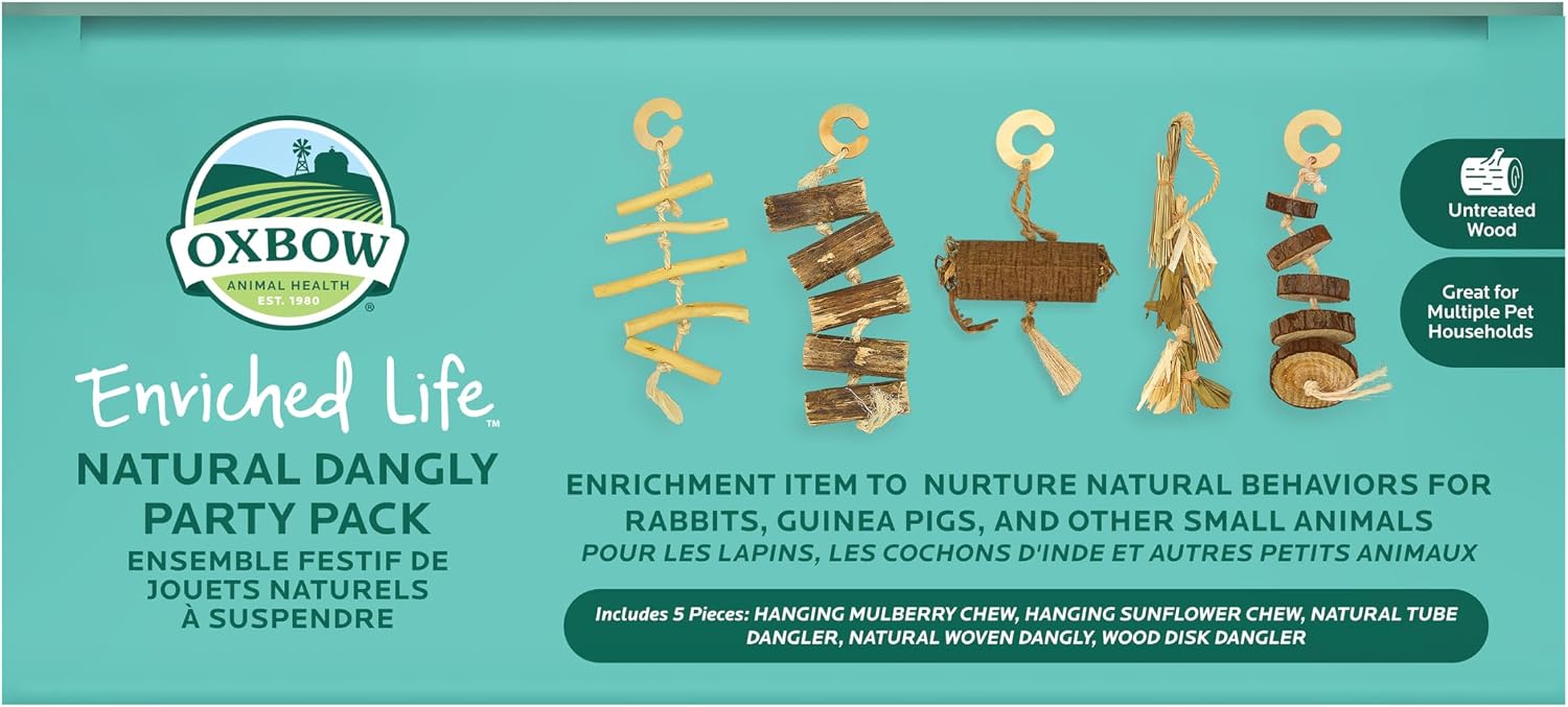 Oxbow Enriched Life Natural Dangly Party Pack, Rabbit Toys, Guinea Pig Toys, Enrichment for Bunny, Guinea Pig, Hamster Stuff, Rabbit Enrichment, Chinchilla, Rat, Chinchilla Cage Accessories - Image 10