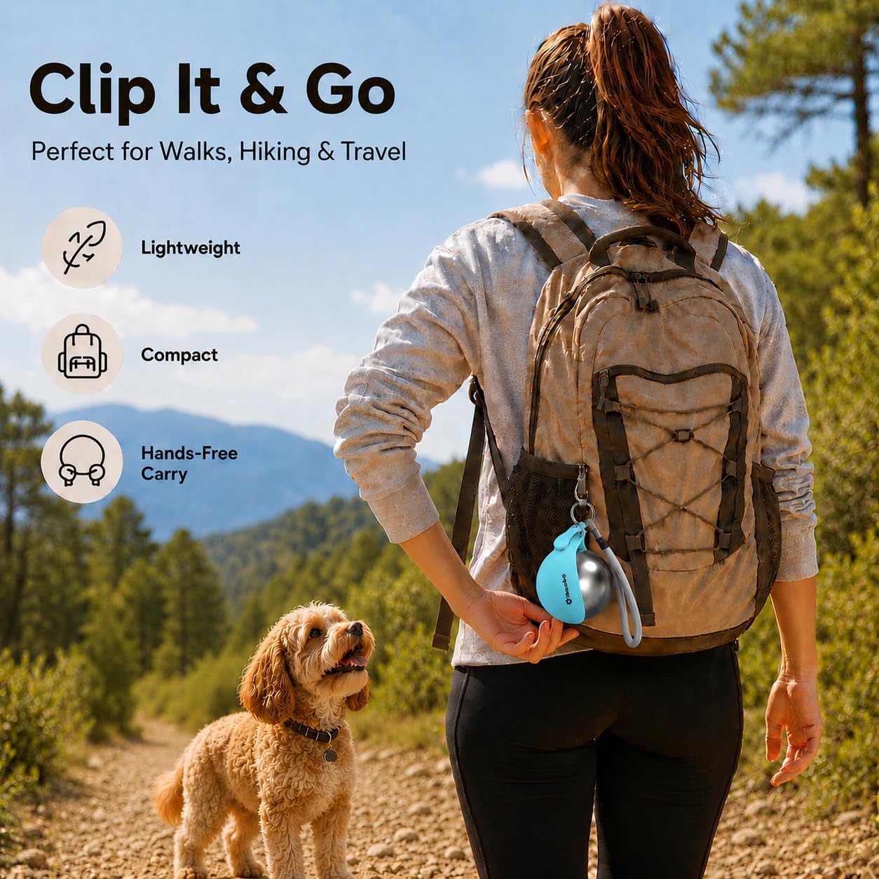 Cibaabo 2 in 1 Portable Dog Water Bottle with Bowl, 10 oz Stainless Steel No-Spill Travel Pet Water Dispenser with Collapsible Silicone Bowl for Small Dog & Puppy Walking Hiking Outdoor - Image 6