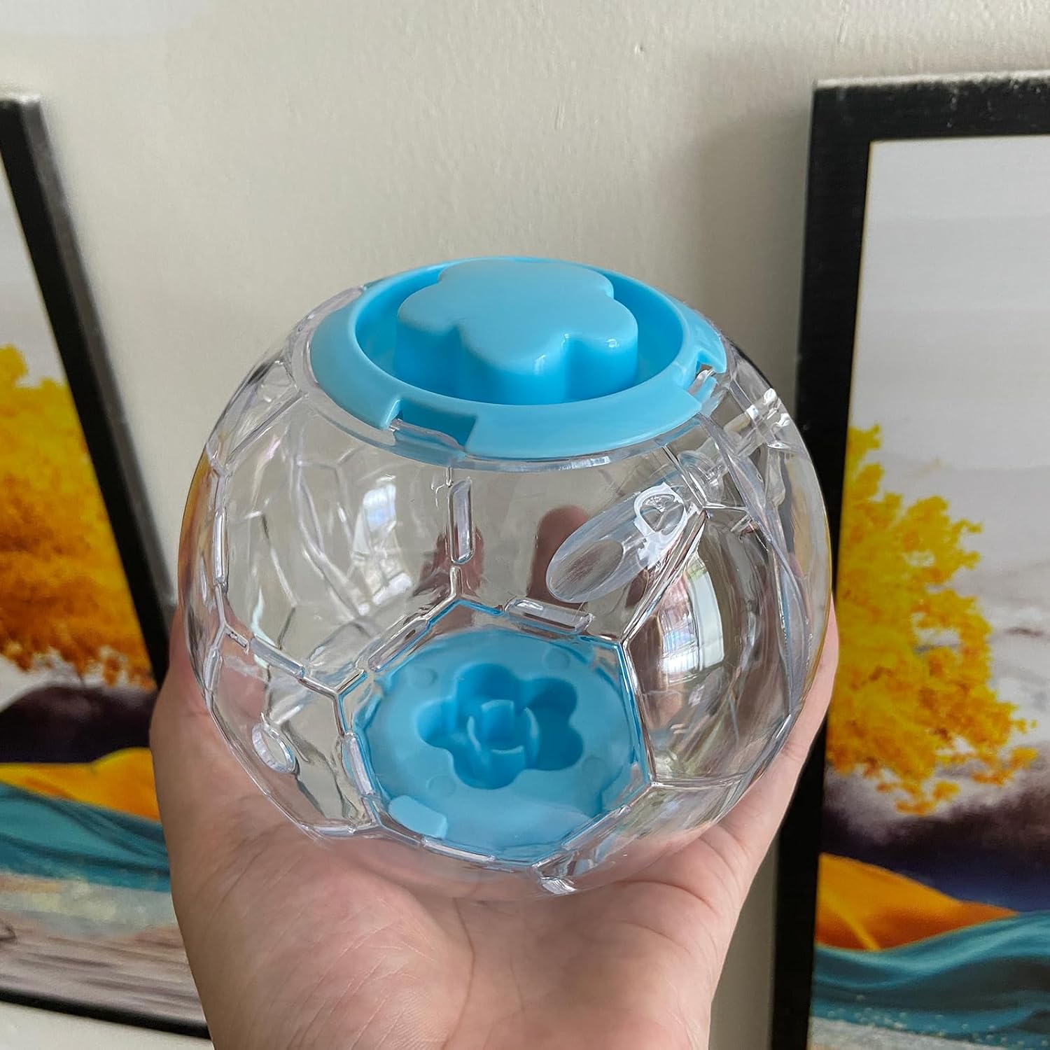 Hamster Ball 5.1 Inch – Durable Dwarf Hamster Running Ball with Football Design, Secure Metal Screws for Small Pets (5.1in) - Image 3