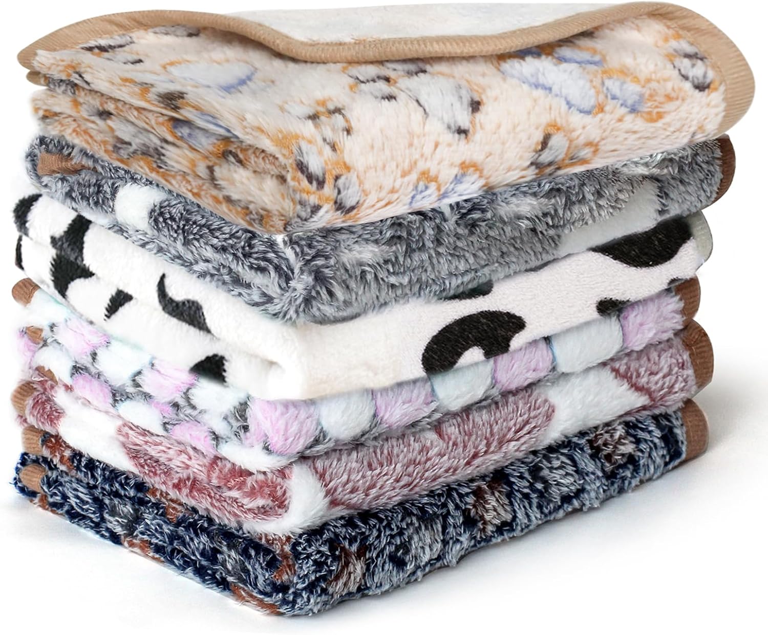 YedsIntu 6 Pcs Absorbent Guinea Pig Blankets Washable Small Animal Fleece Bedding Cage Liners Reusable Pet Pee Pad Sleep Mat Pad Cover for Hamster Ferret Rabbit Chinchilla Hedgehog (16"x24")