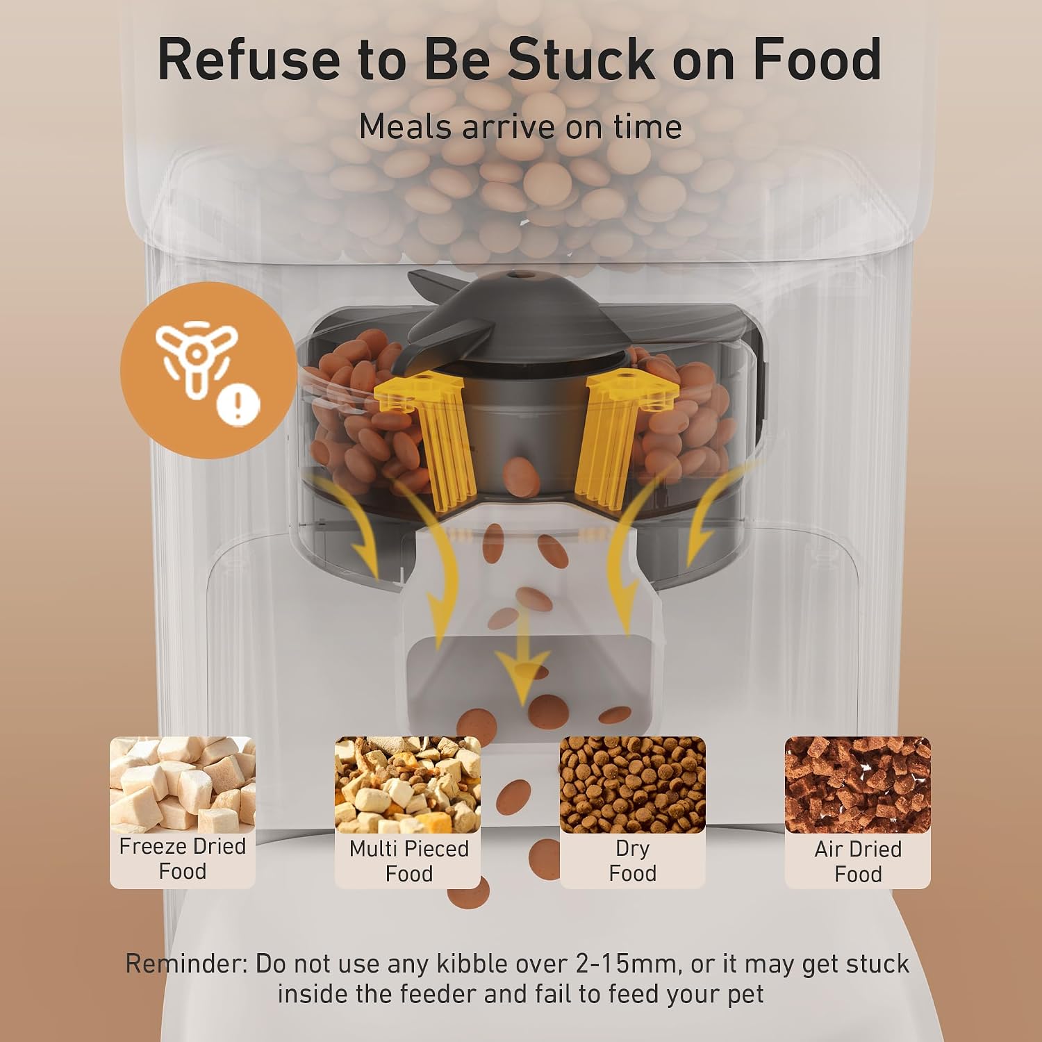 Automatic Cat Feeder - 7L/29 Cups Cat Food Dispenser with Desiccant Bag, 1–6 Meals, Ideal for 2–15mm Dry Food, Auto Pet Feeder with Dual Power Supply, Automatic Dog Feeder for Small Medium Breed - Image 4
