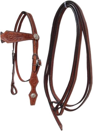 Western Leather Horse Headstall and...