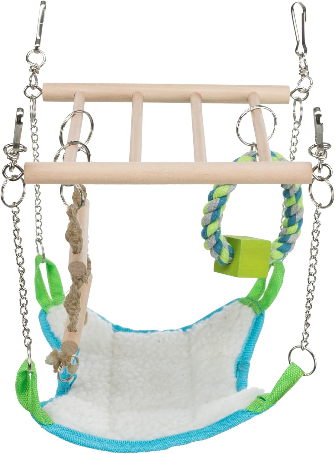 Trixie Small Animal Suspension Bridge, Hanging Cage Accessory with Hammock and Climbing Toys - Ladder and Ring, Ideal for Rats, Ferrets, Guinea Pigs, Mice - Image 5