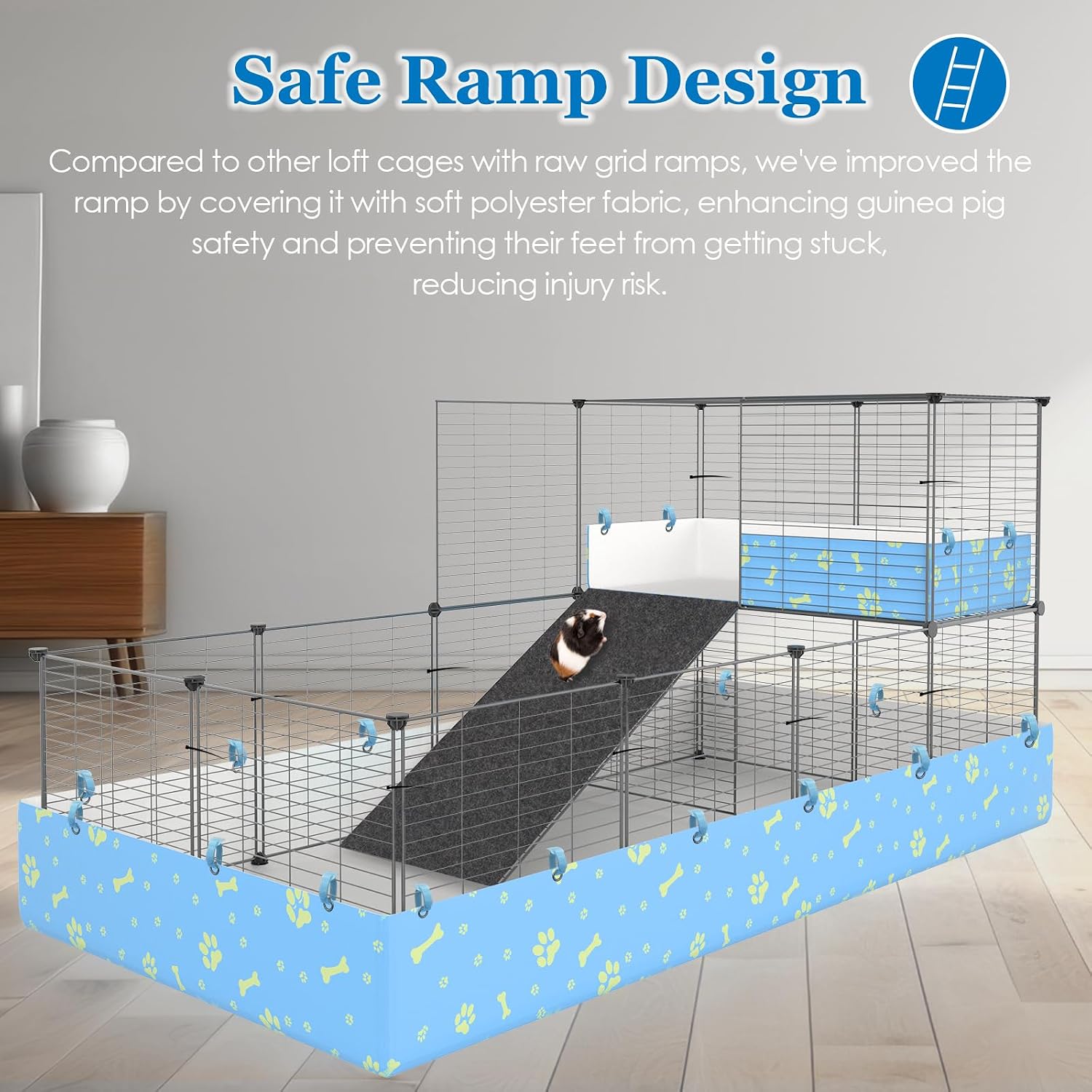 2-Story Guinea Pig Cages with Tarp, Large C&C Loft Cage for Rabbit Bunny Puppy Small Animal Indoor Dog Playpen Pet Exercise Enclosure, 25 Panels - Image 6