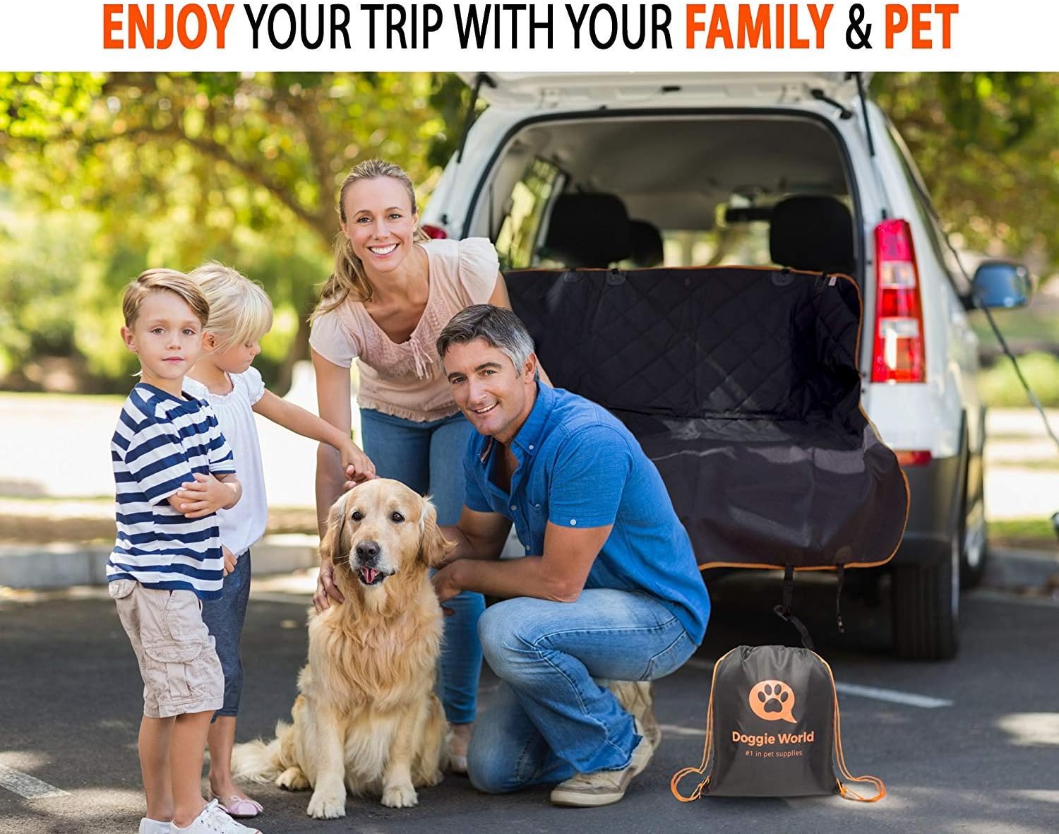 Doggie World Dog Car Seat Cover for Back Seat, Waterproof Dog Hammock | Durable Pet Car Seat Cover Backseat Protector for Cars & SUVs, Nonslip Scratchproof Rear Seat Cover Against Dirt, Fur - Image 2