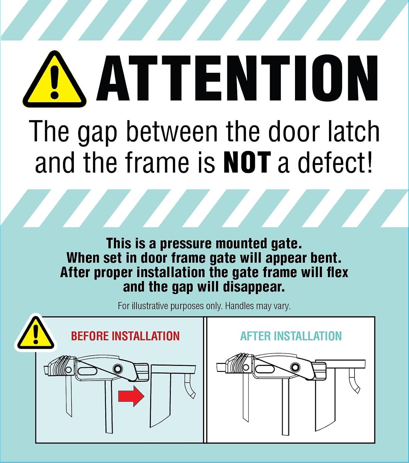Regalo Safety 29-38.5" Baby Gate for Doorways & Bottom of Stairs, Pressure Mounted Baby Gate with Door for Babies, Toddlers & Pets, Tested & Safe for 30 Years, American Designed, American Owned, Black - Image 9
