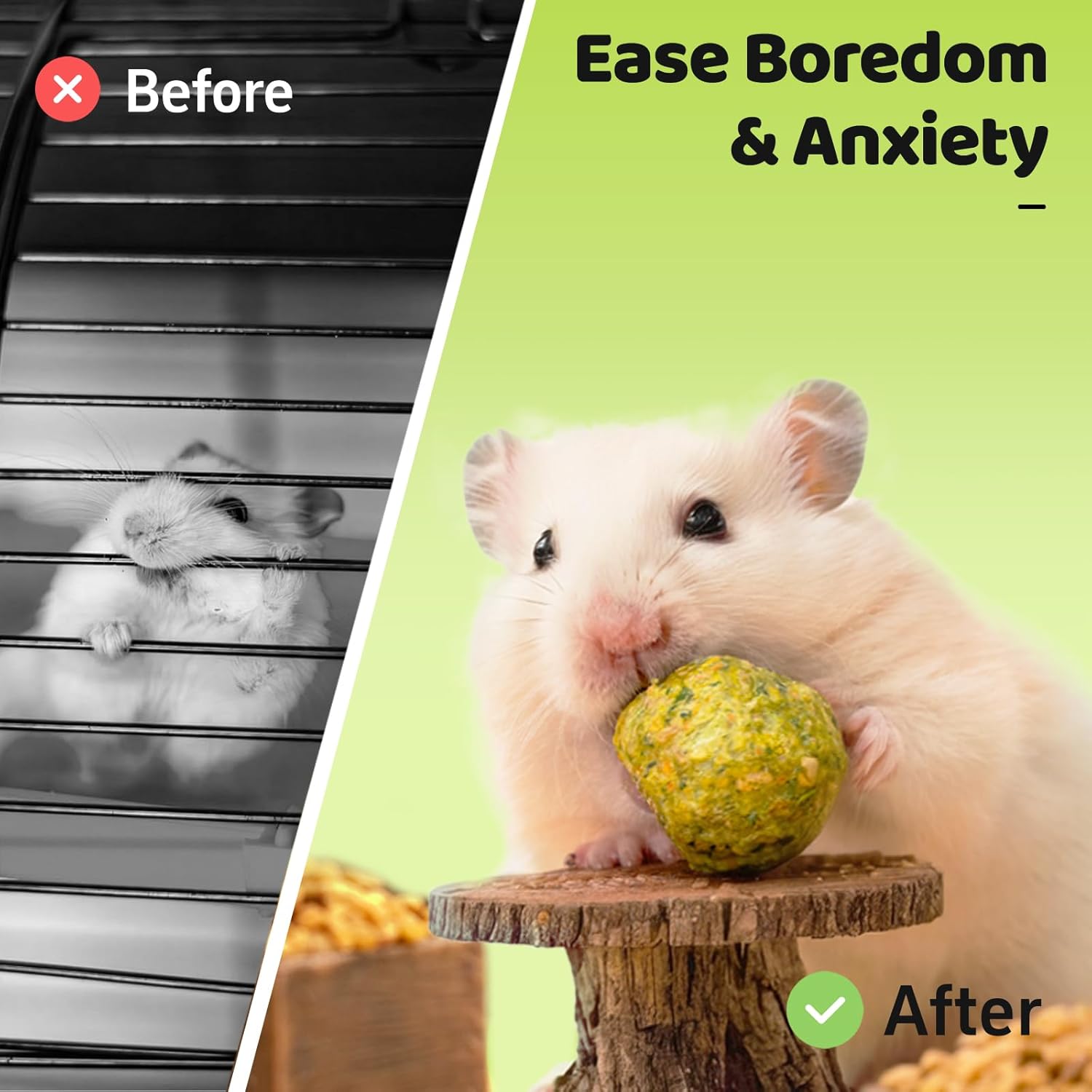 45 PCS Hamster Chew Toys, Natural Boredom Relief and Teeth Trimming Toys to Prevent Dental Overgrowth and Relieve Stress, for Syrian Dwarf Hamsters, Fancy Rats, Mice, Gerbils, Omnivorous Pocket Pets - Image 5
