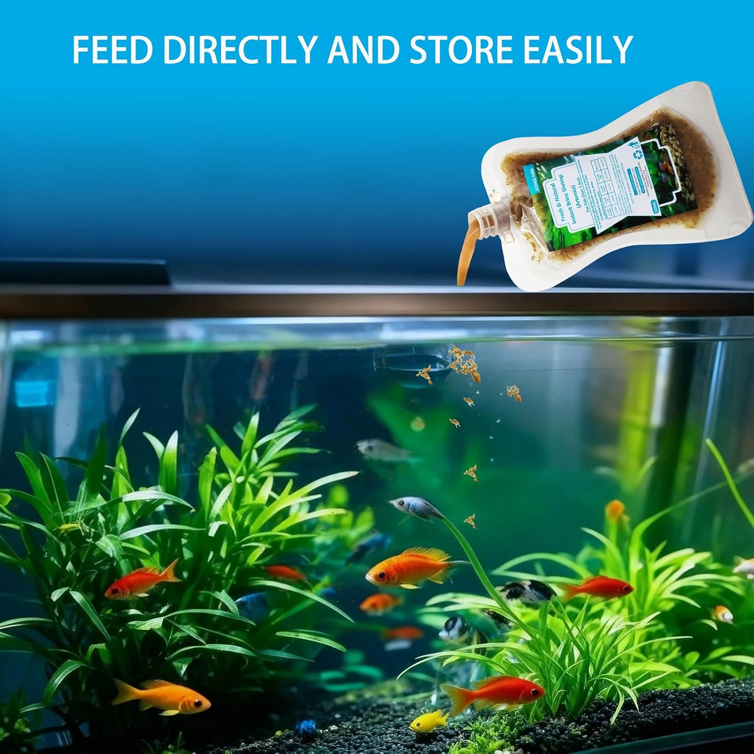 Brine Shrimp Fish Food, Ready to Use Aquarium Fish Food, Non-Living Instant Food for Betta Saltwater Marine Freshwater Fish (Adult Brine Shrimp) - Image 6