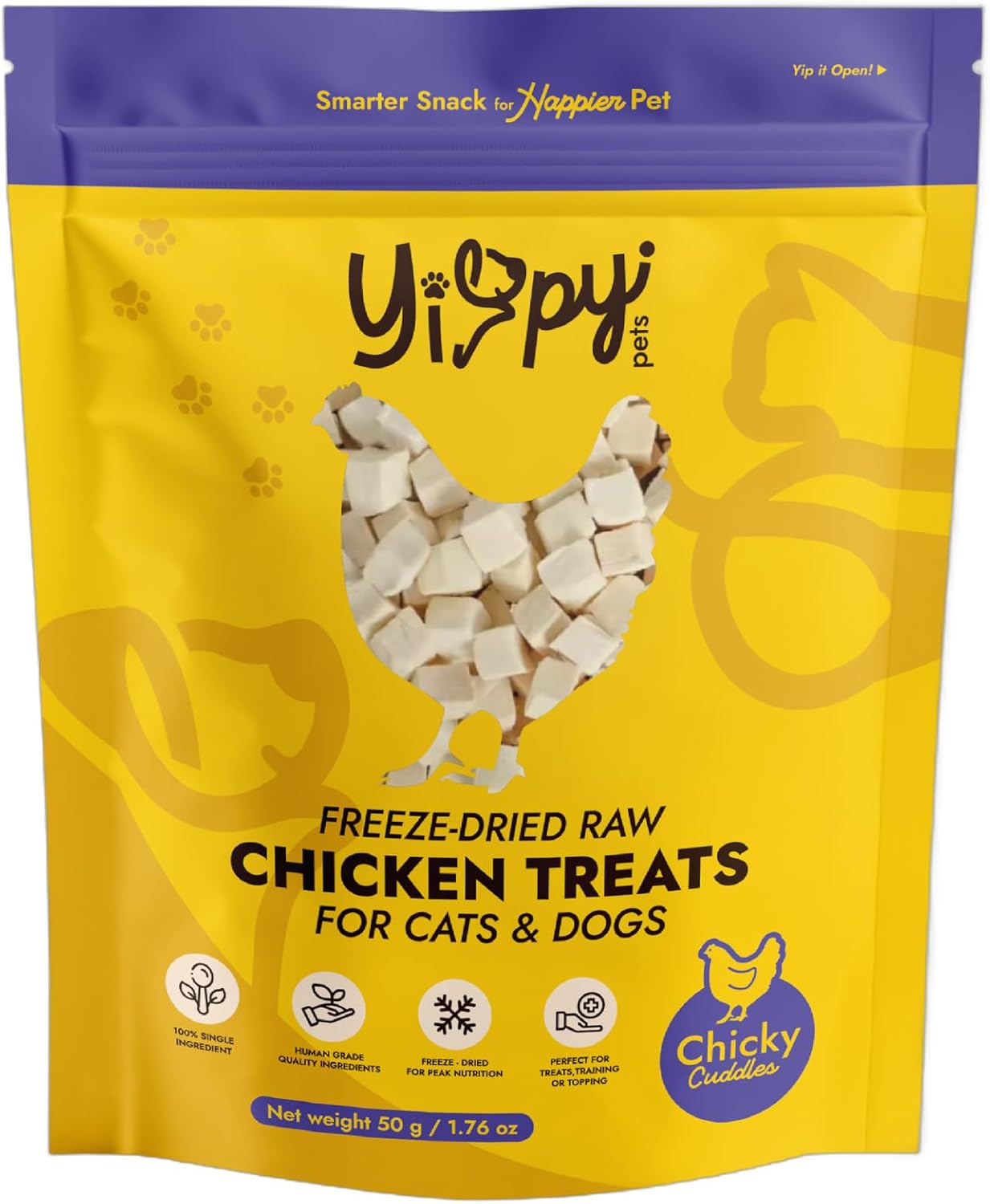 Freeze-Dried Raw Chicken Treats for Dogs and Cats, 1.76 oz | Single ingredient, grain free, high protein training treat and meal topper