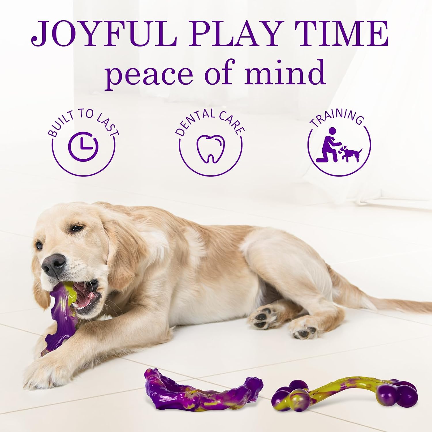 Frienhund Tough Dog Toys for Aggressive Chewers 3 Pack, Indestructible Dog Toys for Large Dogs, Dog Chew Toys, Aggressive Chew Toys to Keep Them Busy, Dog Toy for 30-75lbs Medium/Large Breeds - Image 7