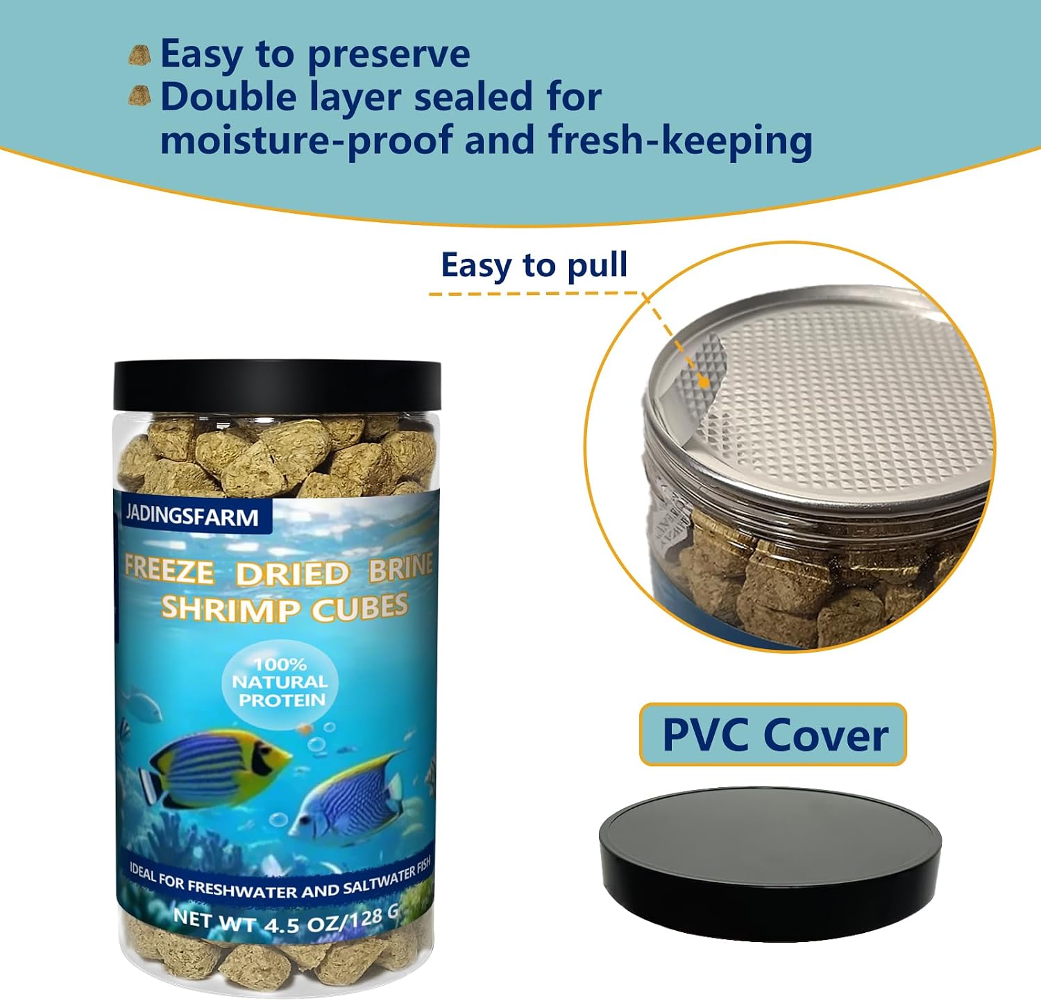 Freeze Dried Brine Shrimp Cubes 4.5 OZ, Brine Shrimp Freeze Dried Aquatic Foods for Tropical Fish Marine Fish and Aquatic Turtles. - Image 4
