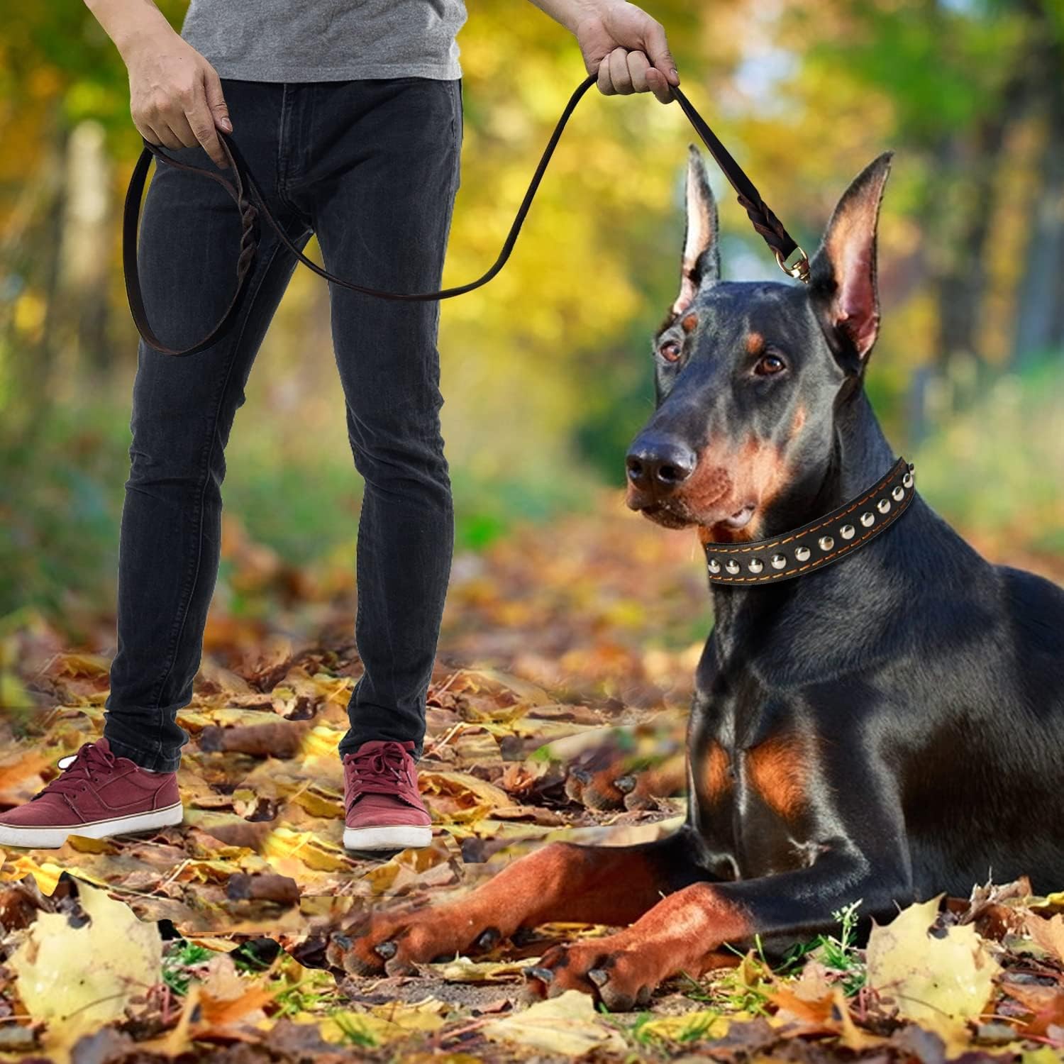 LWBMG Leather Dog Leash 6ft x 3/4 inch, Heavy Duty Genuine Leather Braided Dog Training Leash, Soft and Strong Pet Lead for Large, Medium, Small Dogs - Image 7